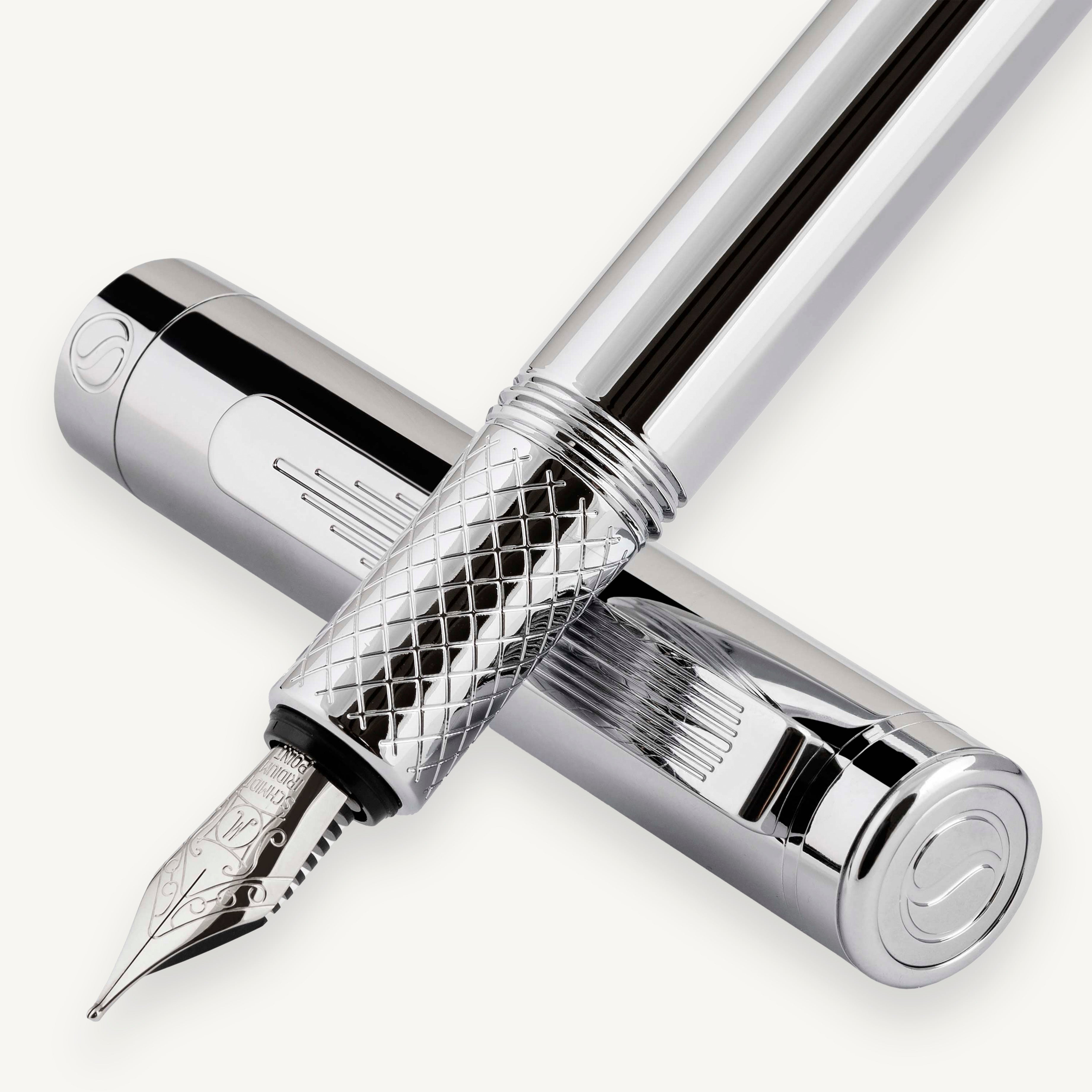 Scriveiner シルバークローム万年筆 Fountain Pen (中) Classic Silver Chrome Fountain Pen - Medium Nib