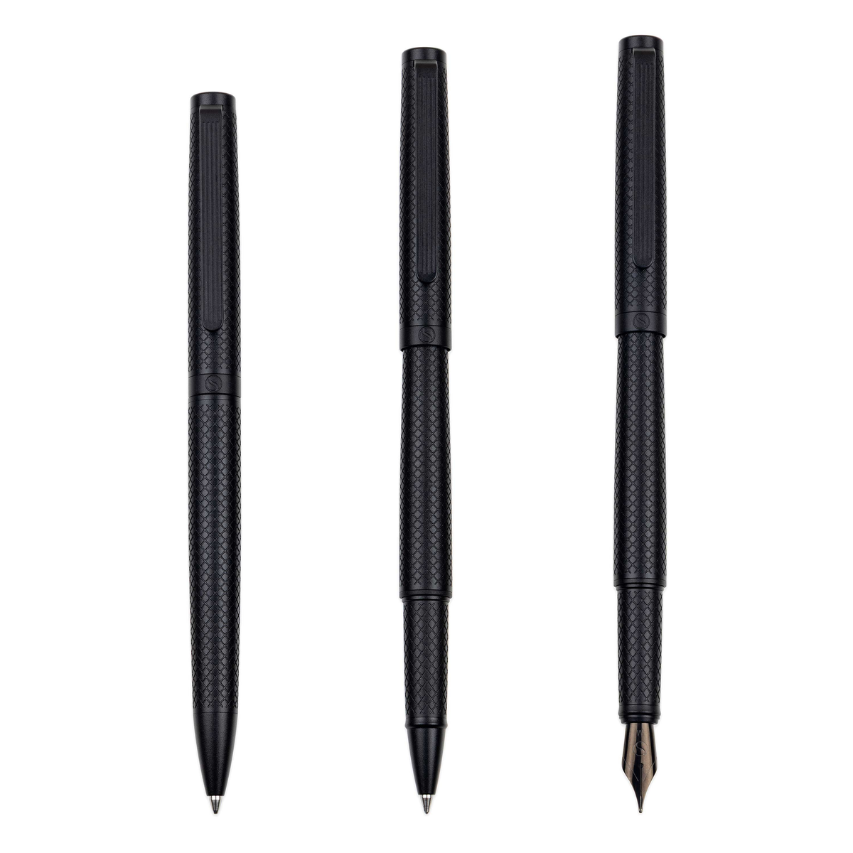 Scriveiner Premium Daily Black Carved Rollerball Pen