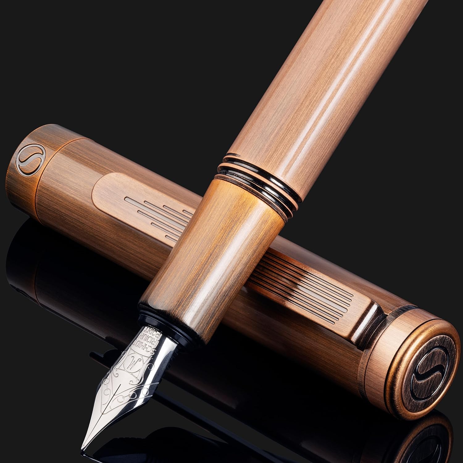 Scriveiner Luxury EDC Fountain Pen (Medium), Stunning Heavy Brass Pock