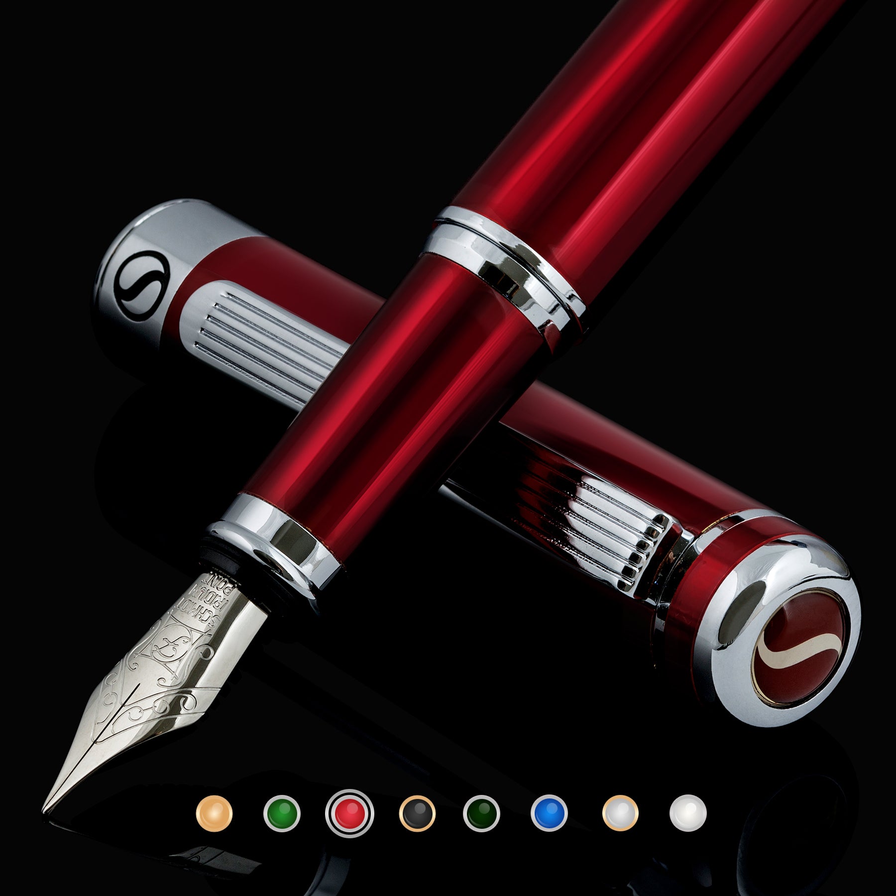 Scriveiner Classic Crimson Red fountain Pen - Fine Nib