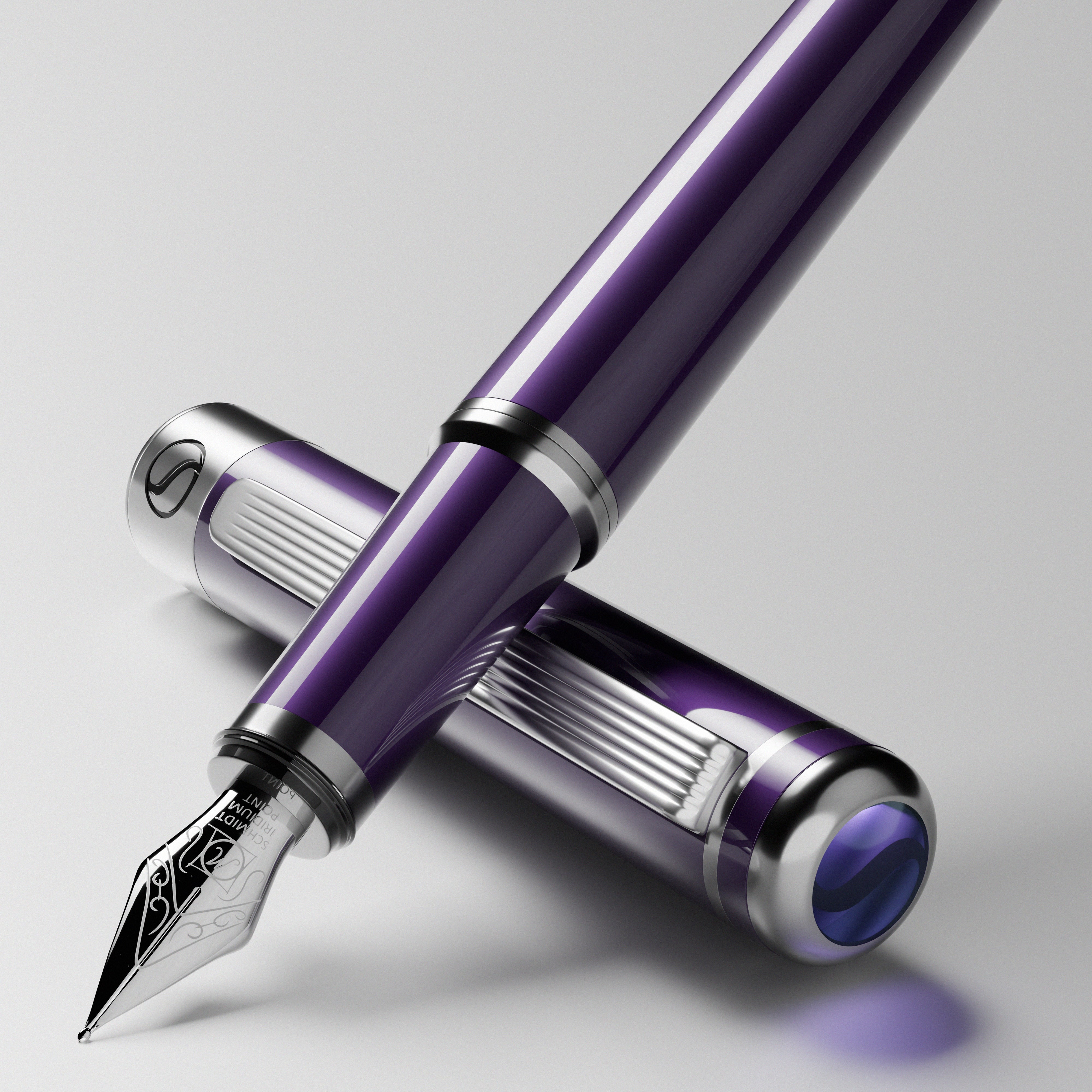 Scriveiner Classic Aubergine Fountain Pen - Medium Nib