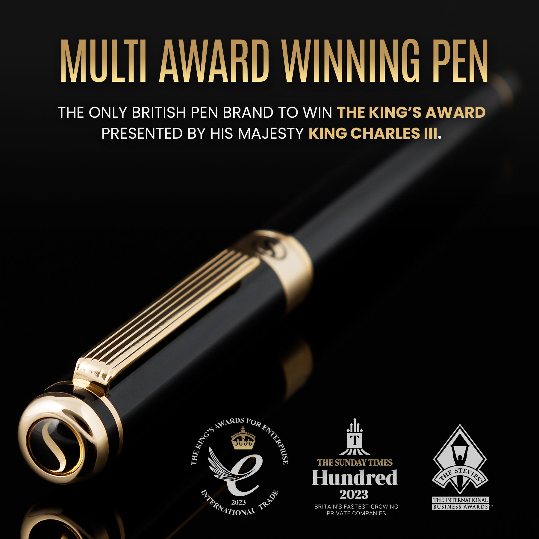 Scriveiner Classic Black Lacquer fountain Pen - Fine Nib