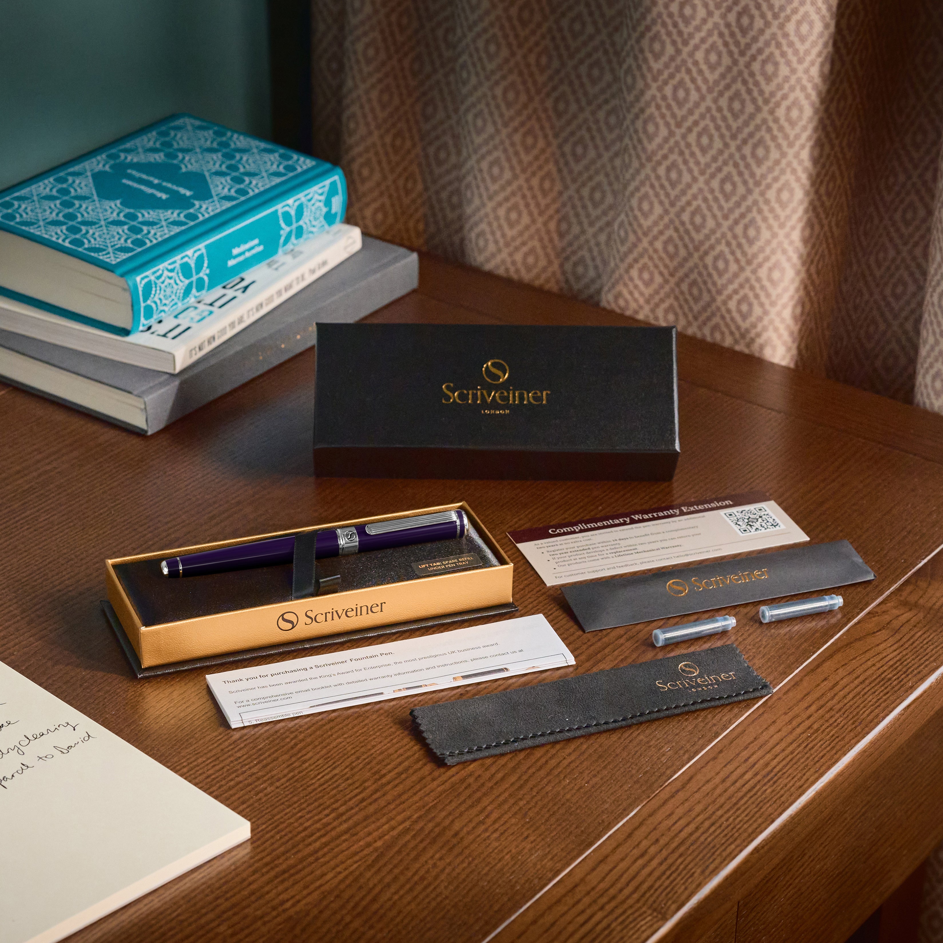 Scriveiner Classic Aubergine Fountain Pen - Medium Nib