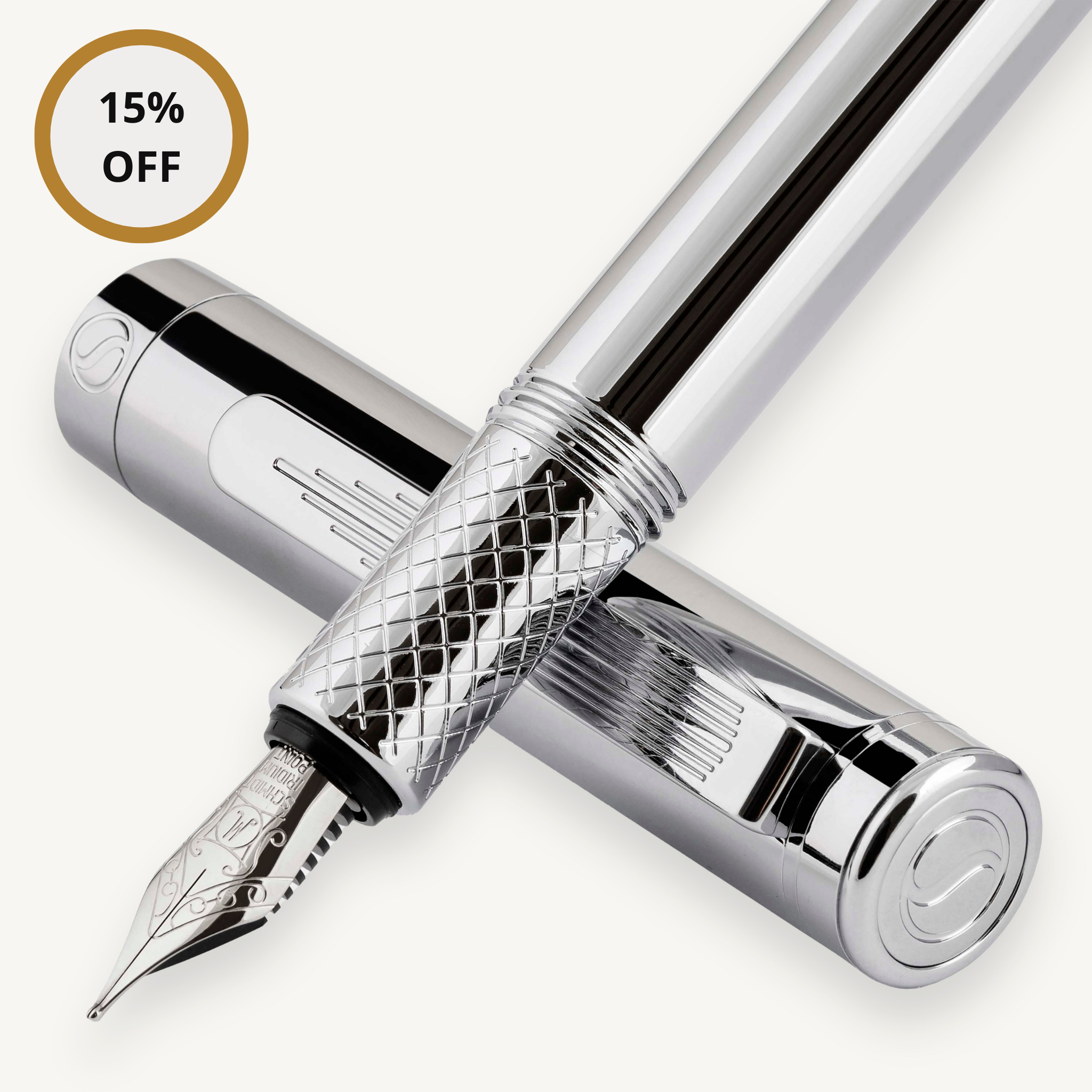 EDC Silver Chrome Fountain Pen - Medium Nib