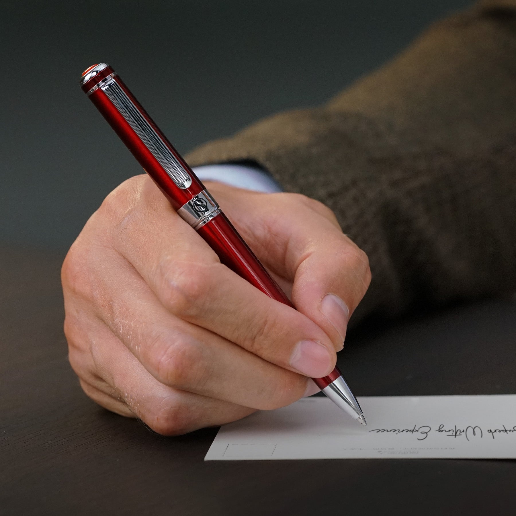 Classic Crimson Red Ballpoint Pen - Custom