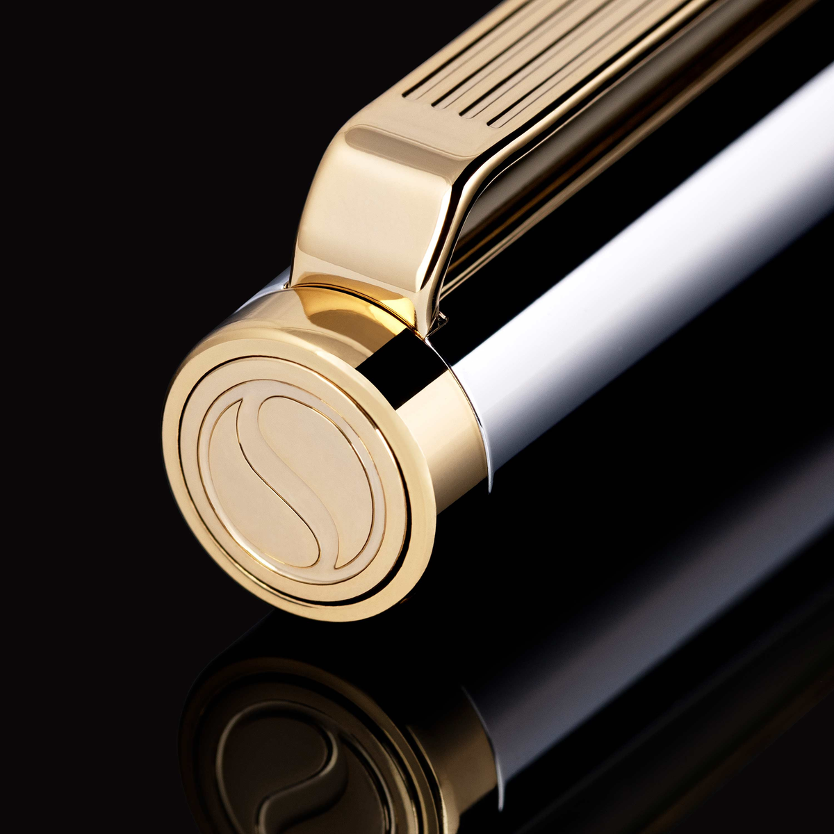 Scriveiner Premium Daily Silver Gold Fountain Pen (Medium Nib)