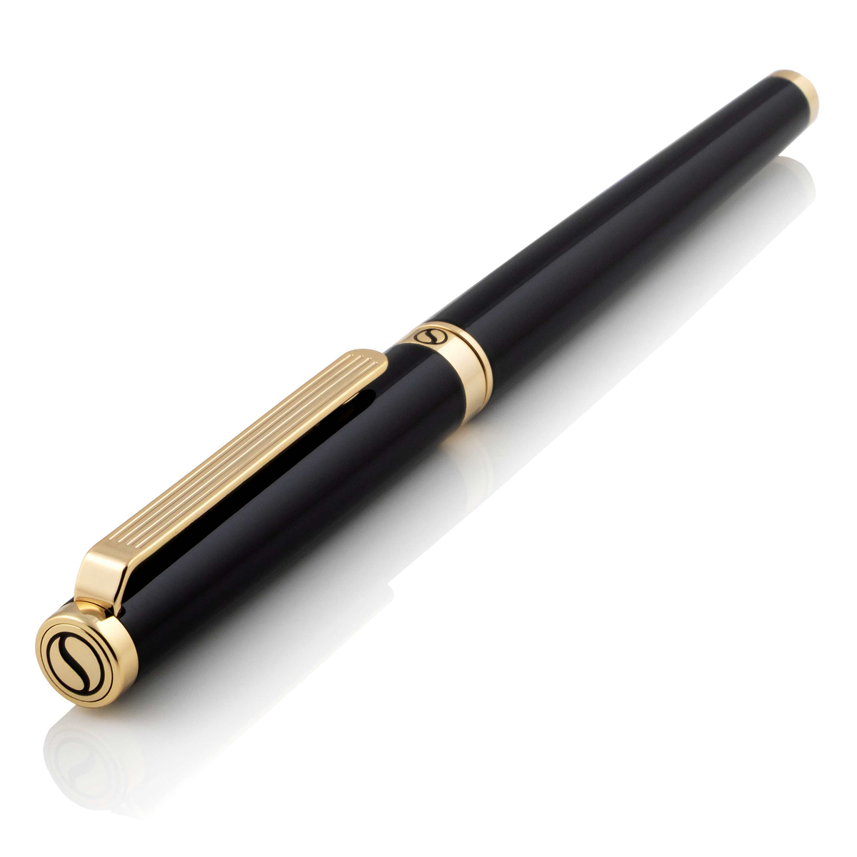 Scriveiner Premium Daily Black Gold Fountain Pen (Medium Nib)