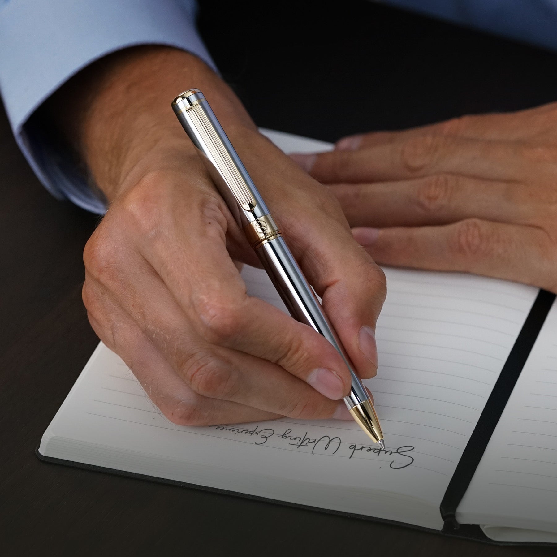 Classic Silver Chrome Ballpoint Pen - Custom