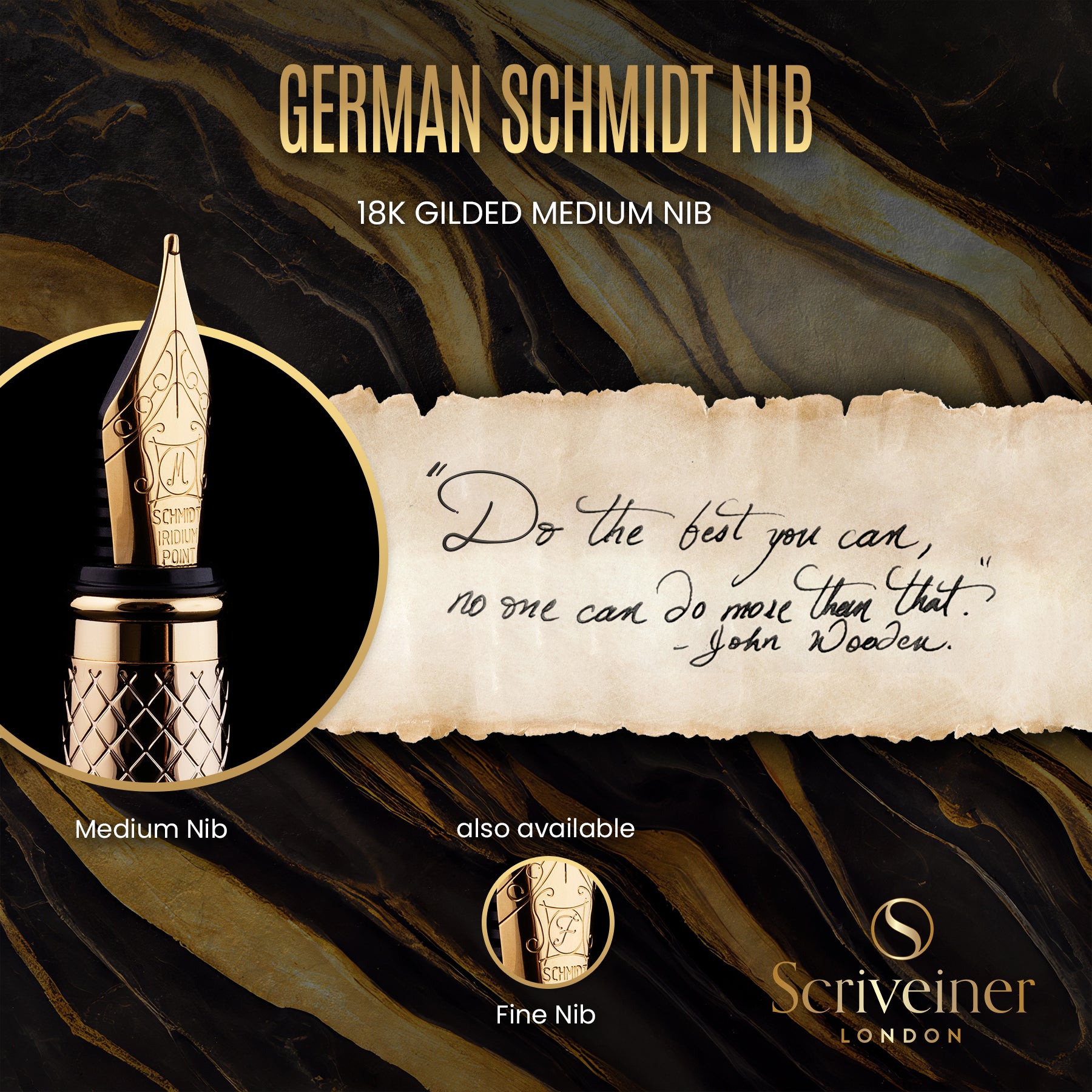Scriveiner Classic Gold fountain Pen - Medium Nib