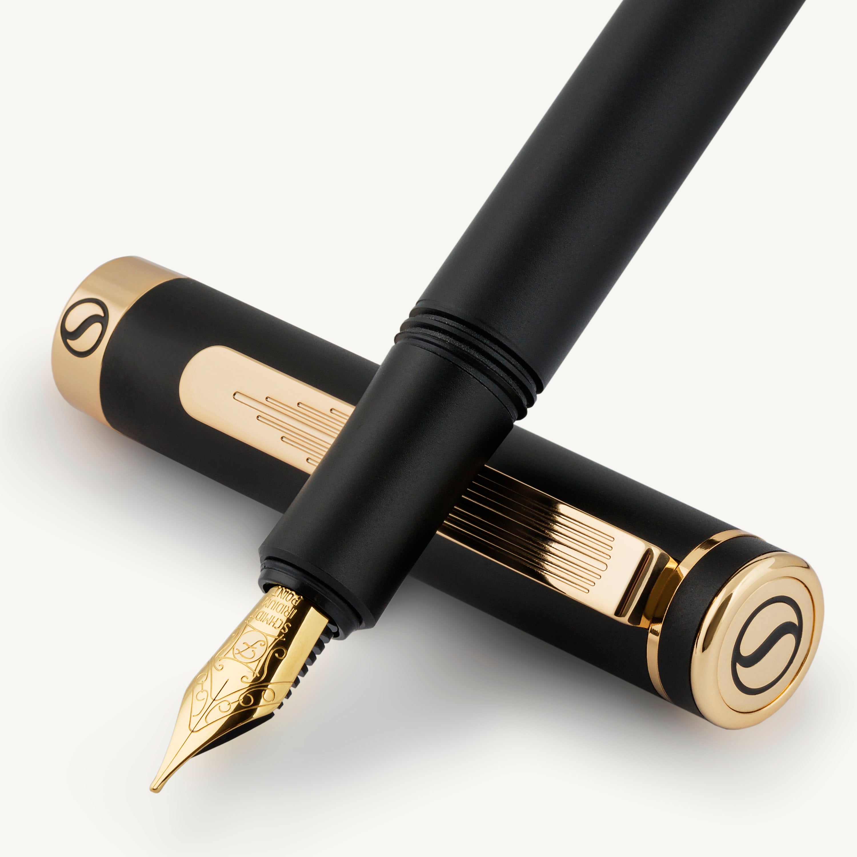 Scriveiner EDC Black Gold Fountain Pen - Fine Nib - Custom