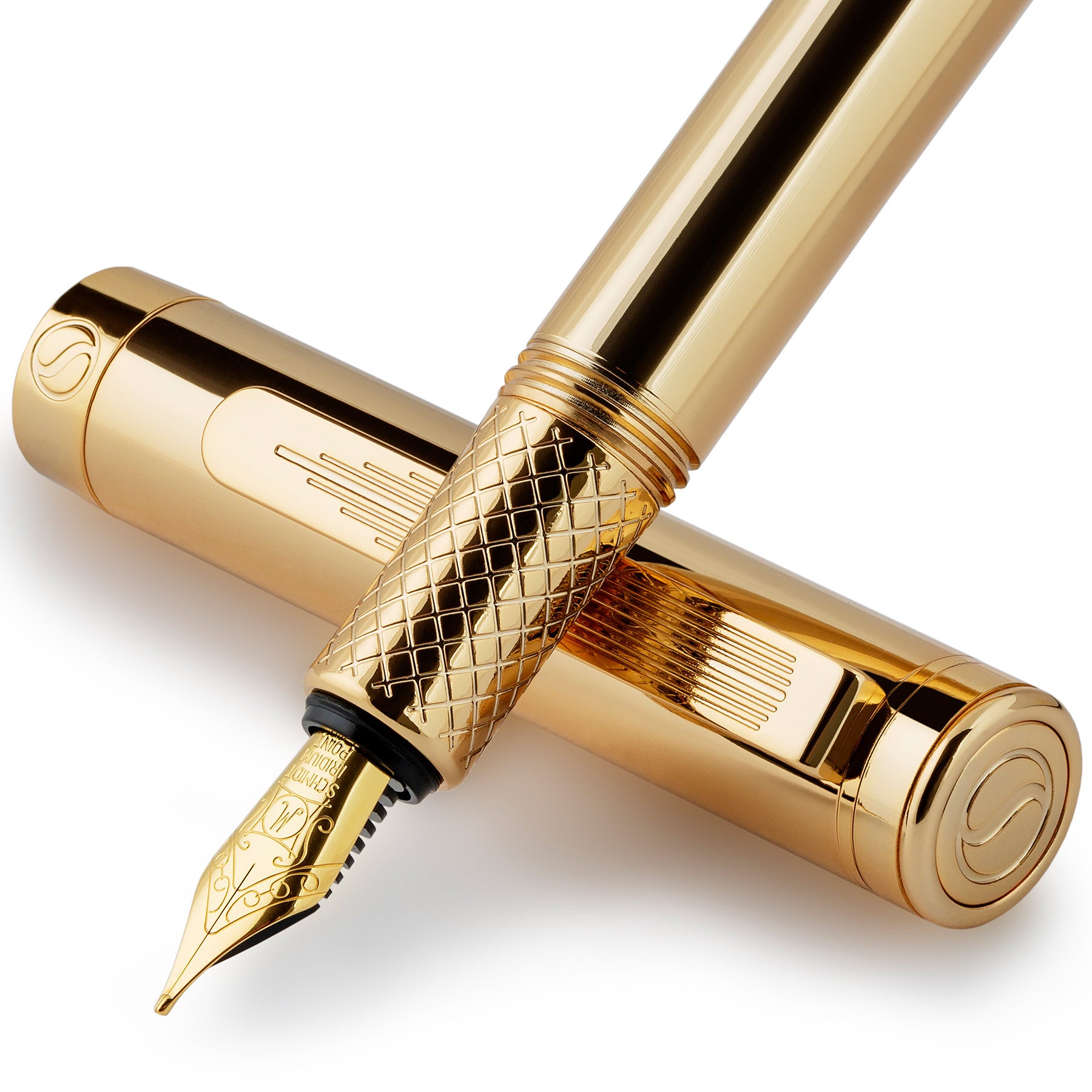 Stylo plume de luxe Scriveiner Gold (moyen) - Récompensé - Stylo de poche lourd, or 22 carats