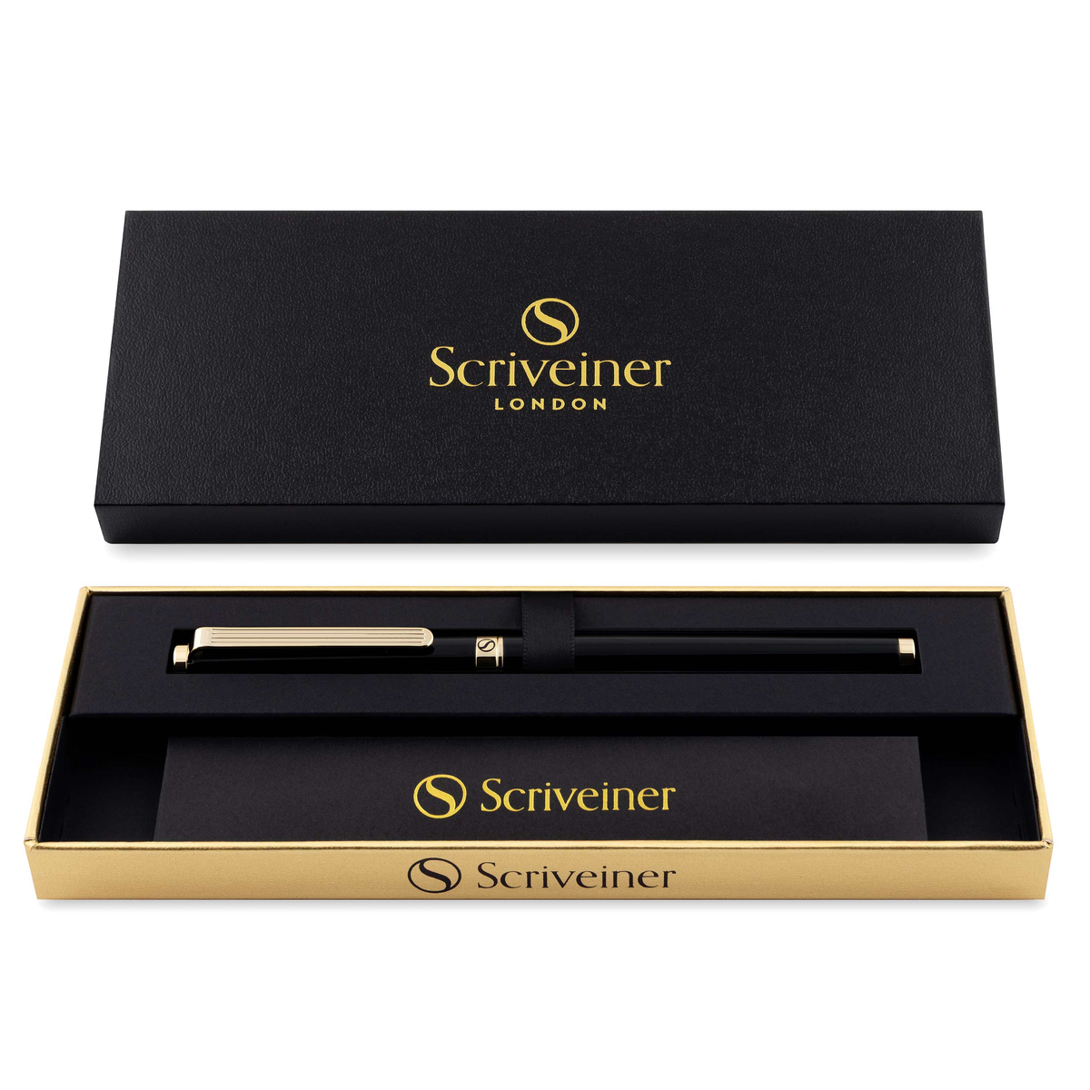 Scriveiner Premium Daily Black Gold Fountain Pen (Medium Nib)
