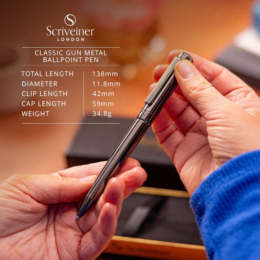 Scriveiner Classic Gun Metal Ballpoint Pen - Custom