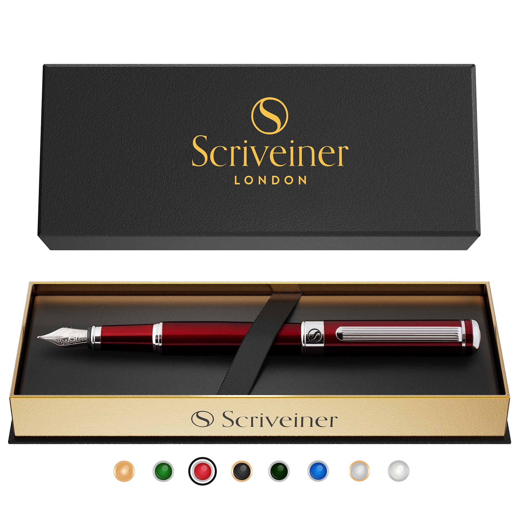 Scriveiner Classic Crimson Red fountain Pen - Medium Nib