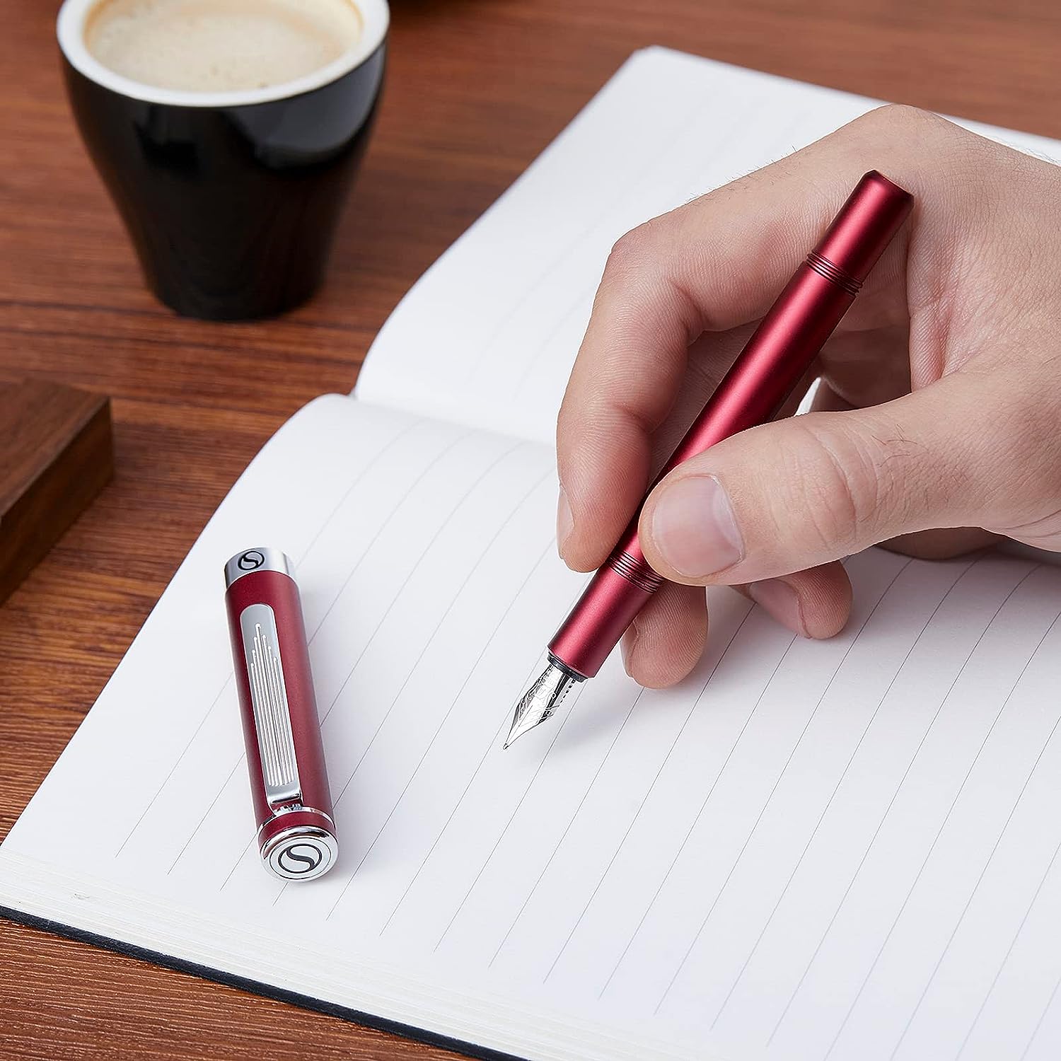 EDC Matt Red Fountain Pen - Medium Nib