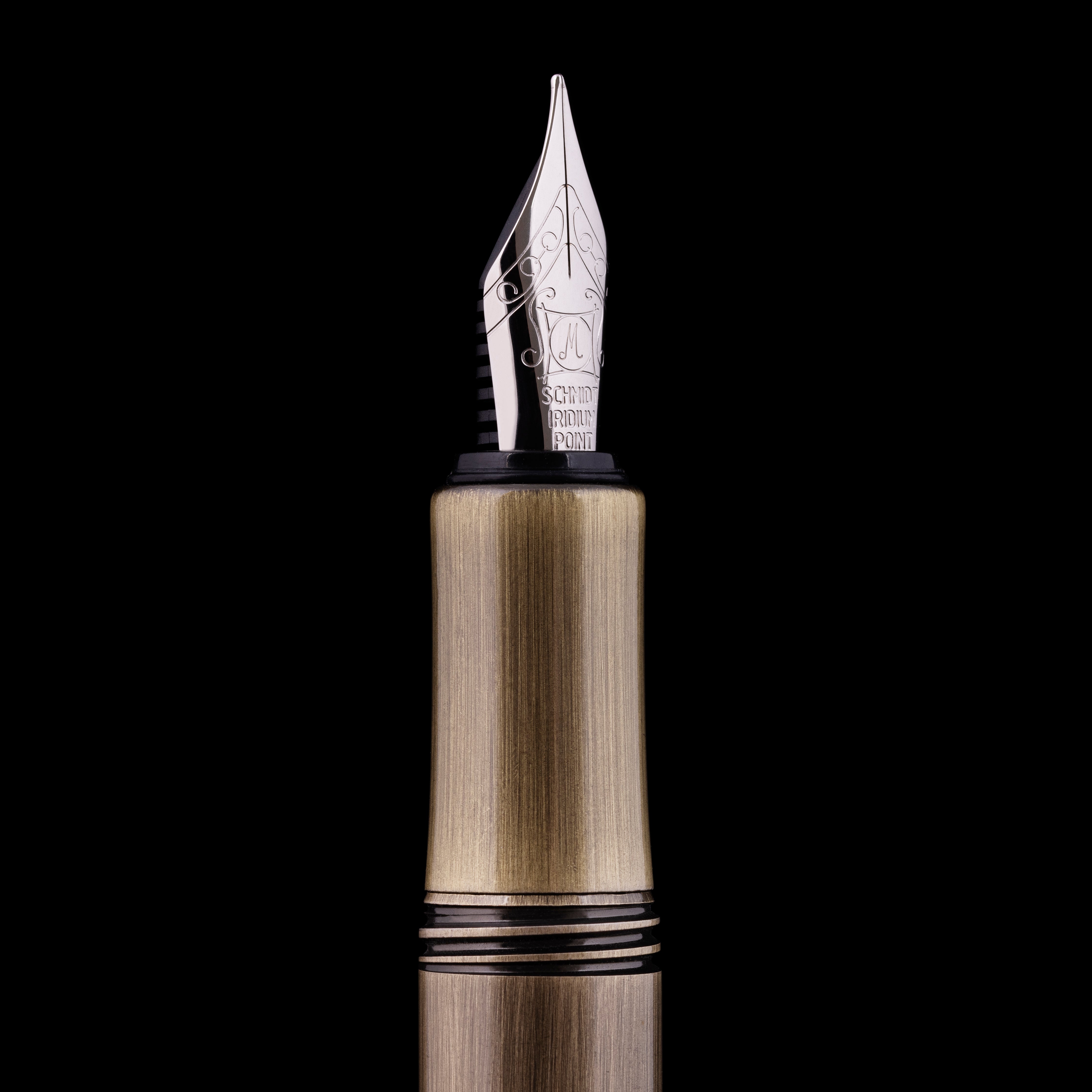 Scriveiner Luxury EDC Fountain Pen (Medium), Stunning Heavy Brass Pocket Pen, Hand Brushed Bronze Finish