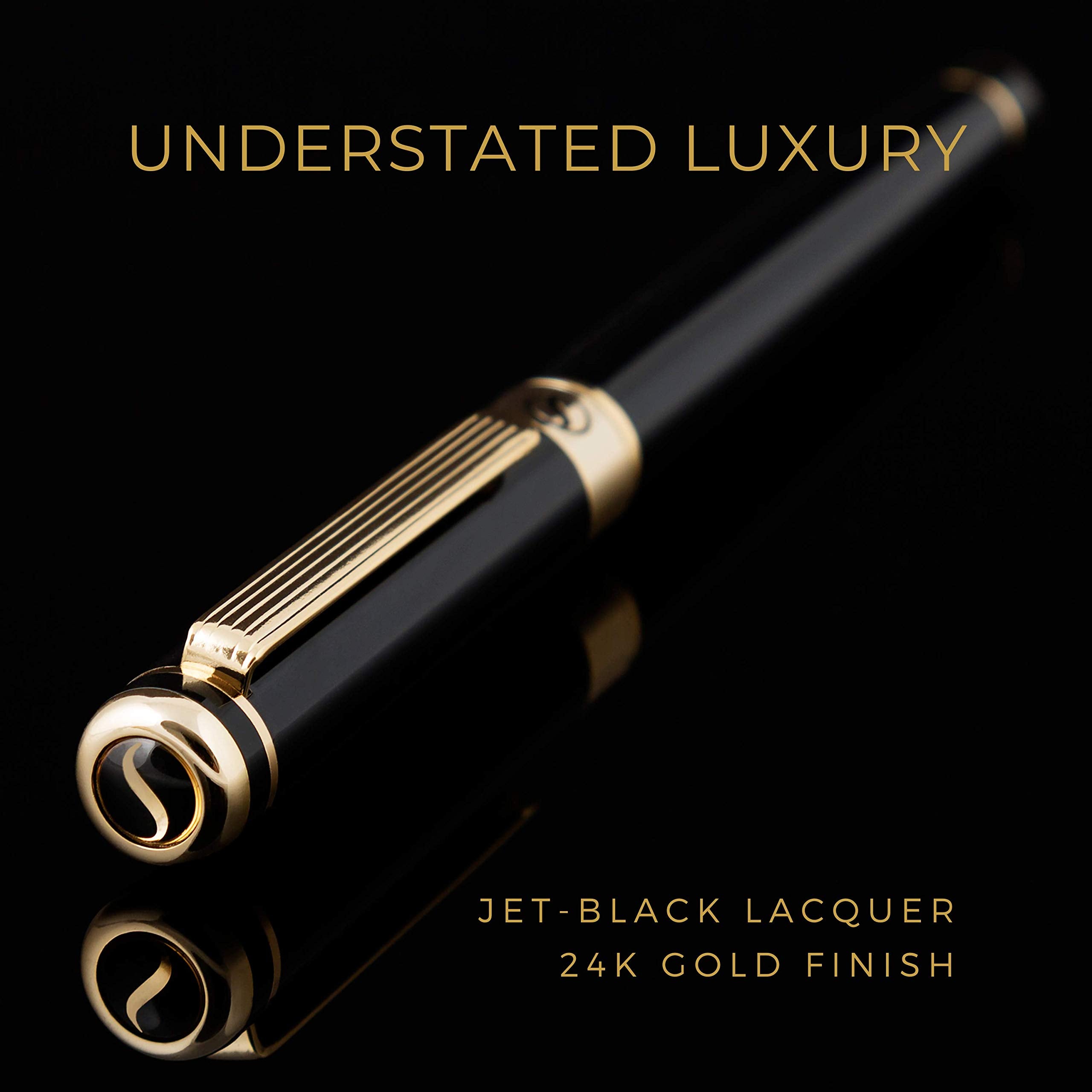 Scriveiner Premium Handmade Leather Journal – 7x5 with Black Lacquer & 24K Gold Luxury Ballpoint Pen