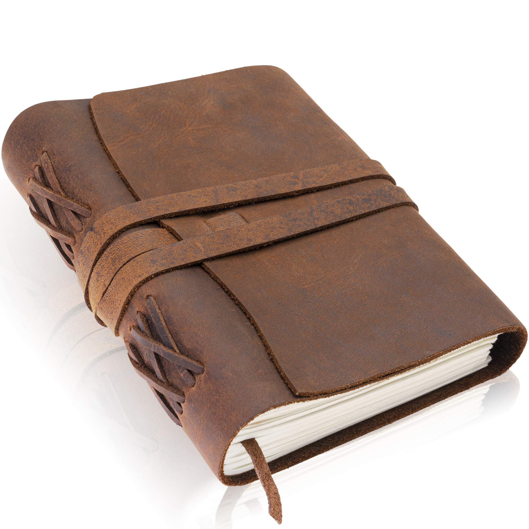 Scriveiner Premium Handmade Leather Journal – 7x5 with Black Lacquer & 24K Gold Luxury Ballpoint Pen