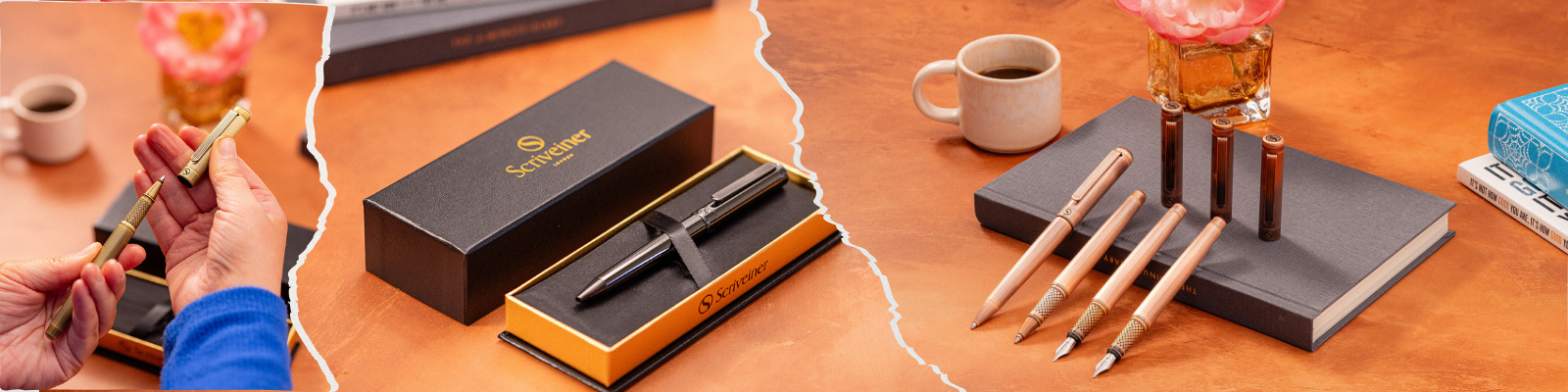 Scriveiner luxury pens at different angles