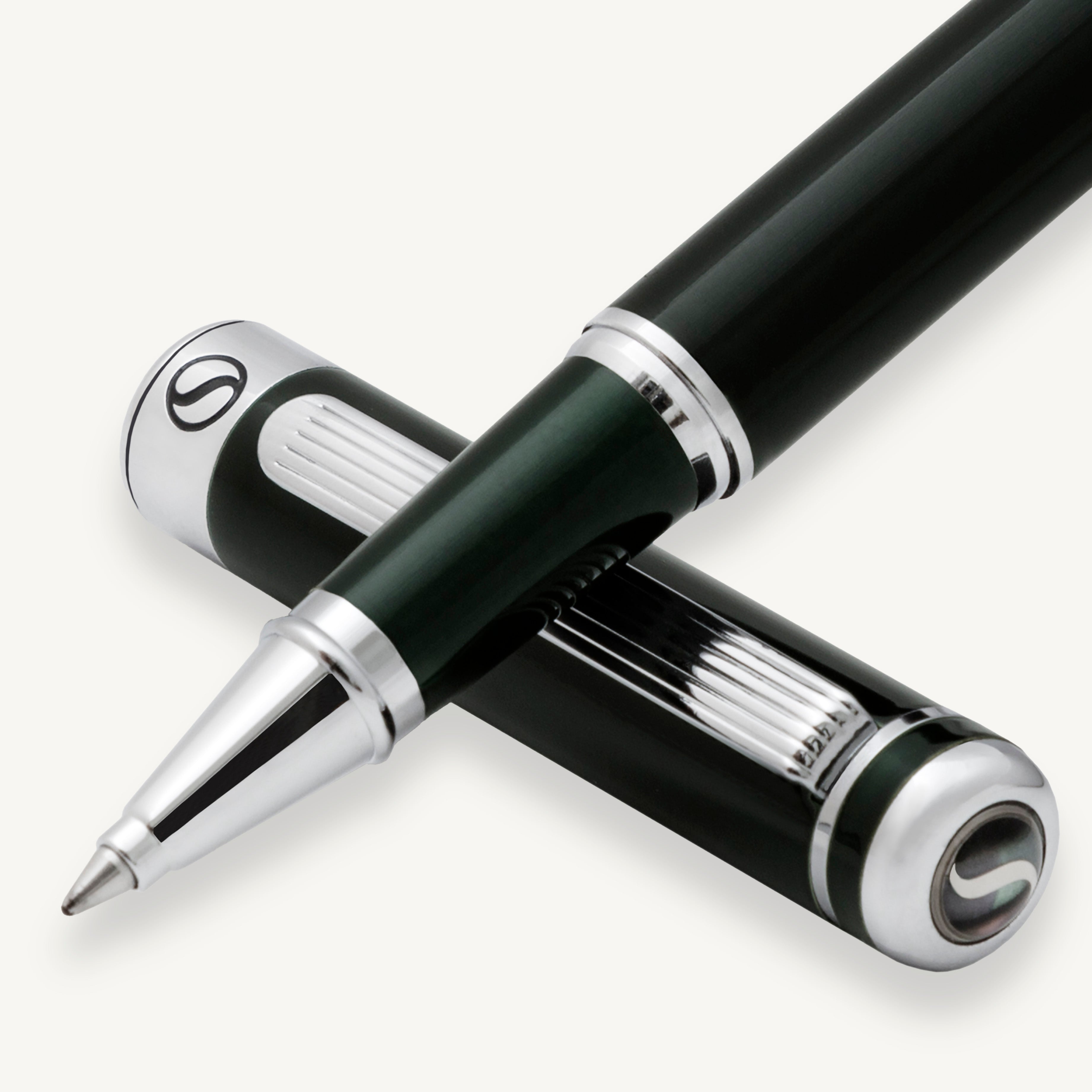 Scriveiner クラシック ブラックグリーン ローラーボールペン