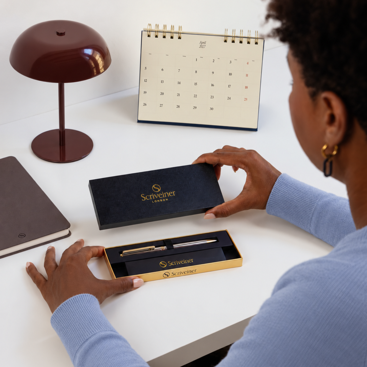 Scriveiner Premium Daily Silver Gold Ballpoint Pen