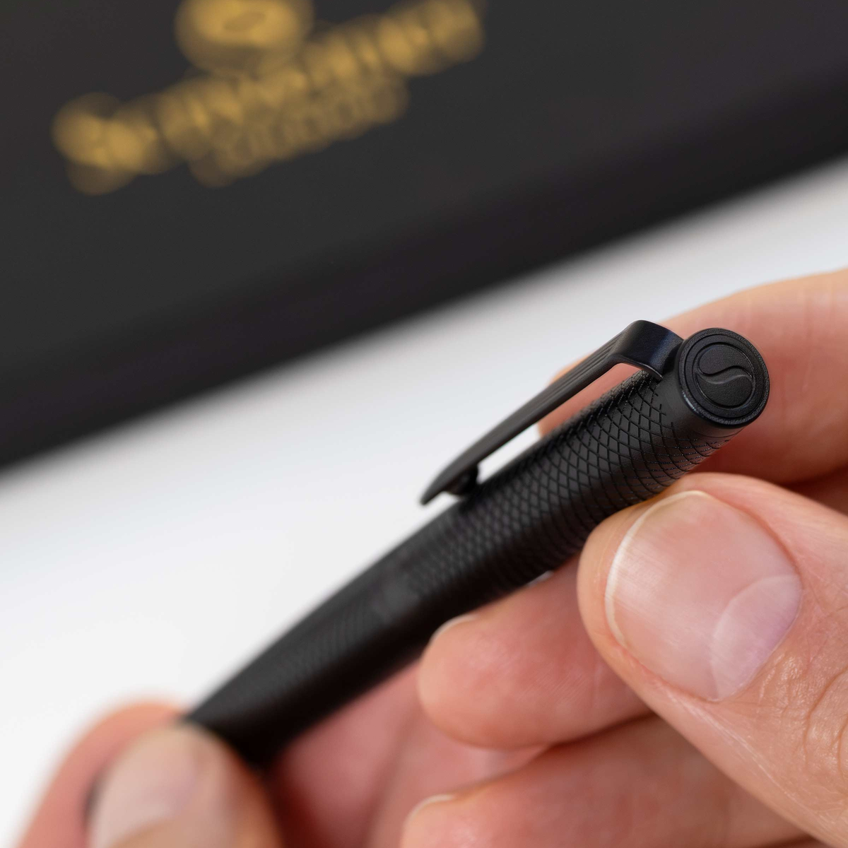 Scriveiner Premium Daily Black Carved Ballpoint Pen