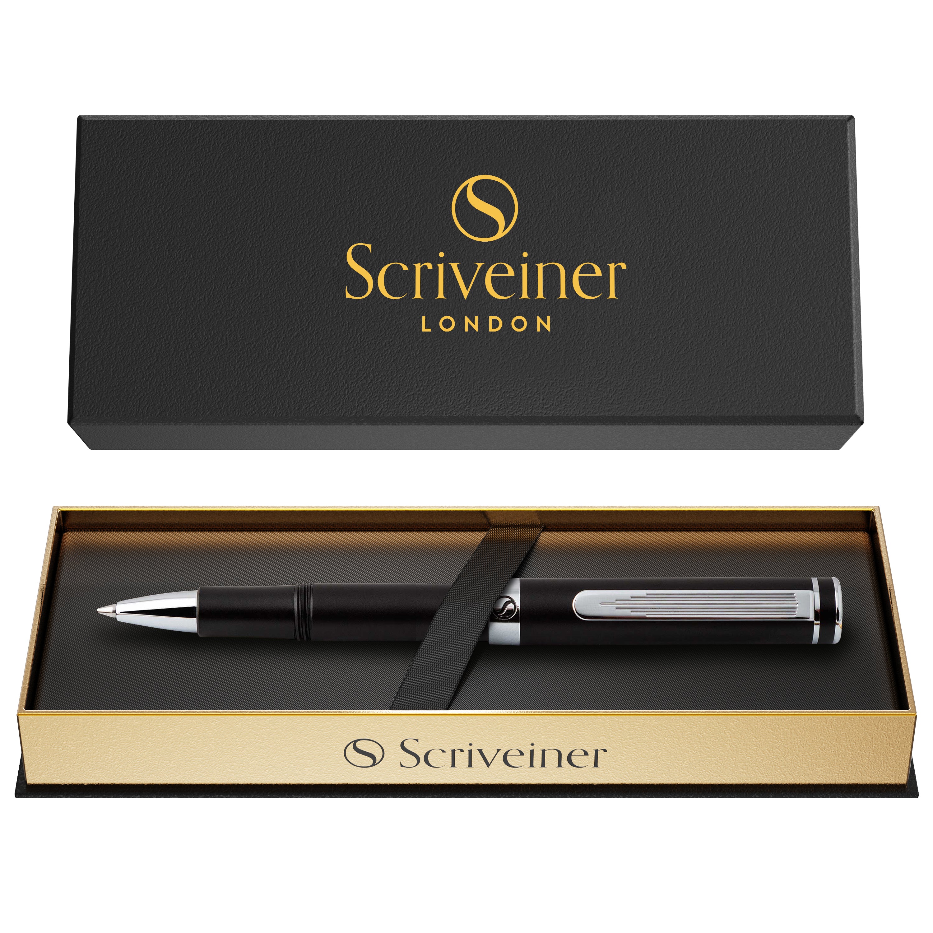 https://scriveiner.com/cdn/shop/files/1BlackwithChromeEDCRollerballPenAmazonListing.jpg?v=1697476488&width=3000