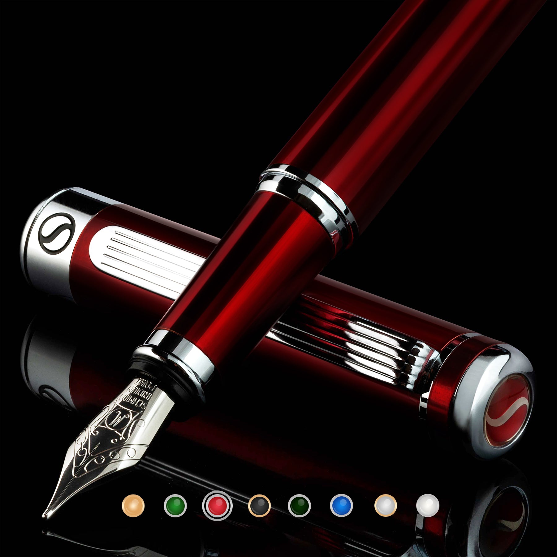 Scriveiner Classic Crimson Red fountain Pen - Medium Nib