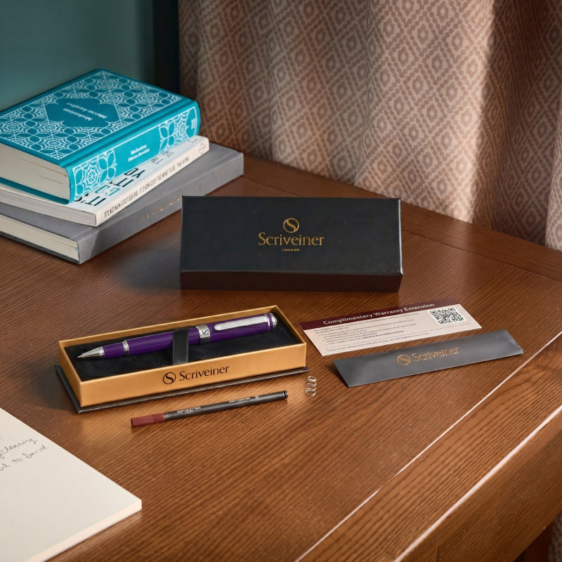 Scriveiner Classic Aubergine Ballpoint Pen