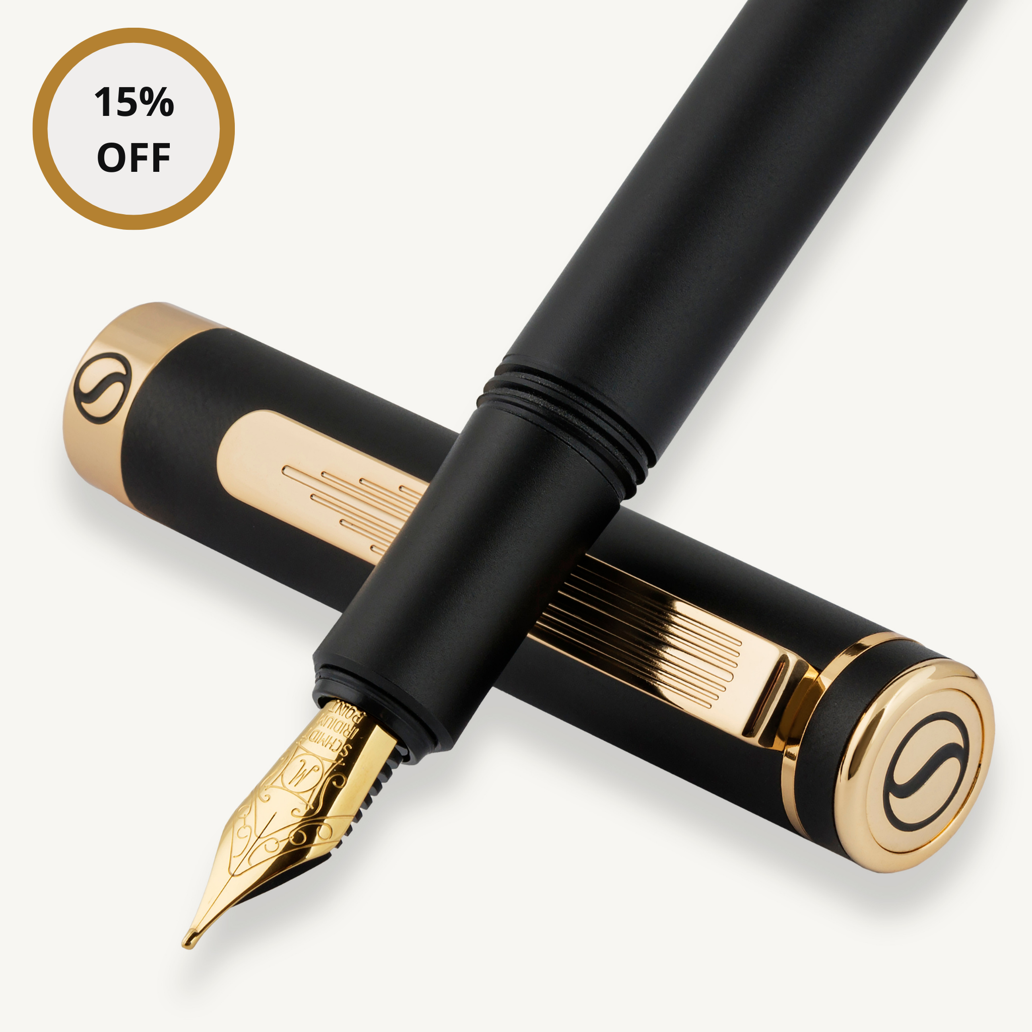 EDC Black Gold Fountain Pen - Medium Nib