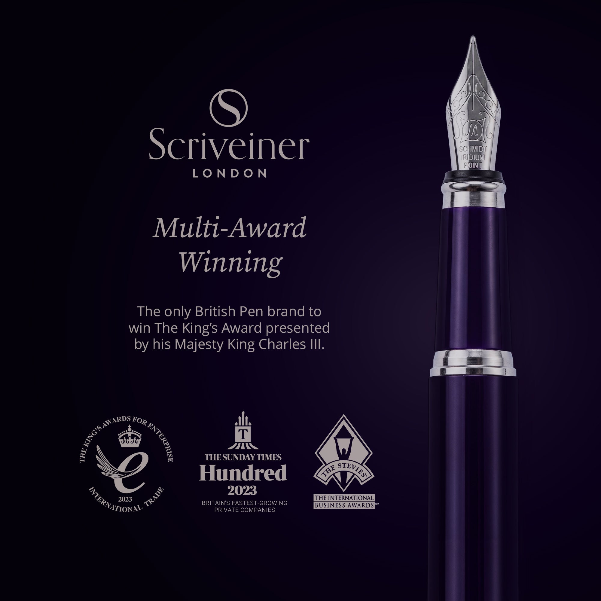 Scriveiner Classic Aubergine Fountain Pen - Fine Nib - Custom