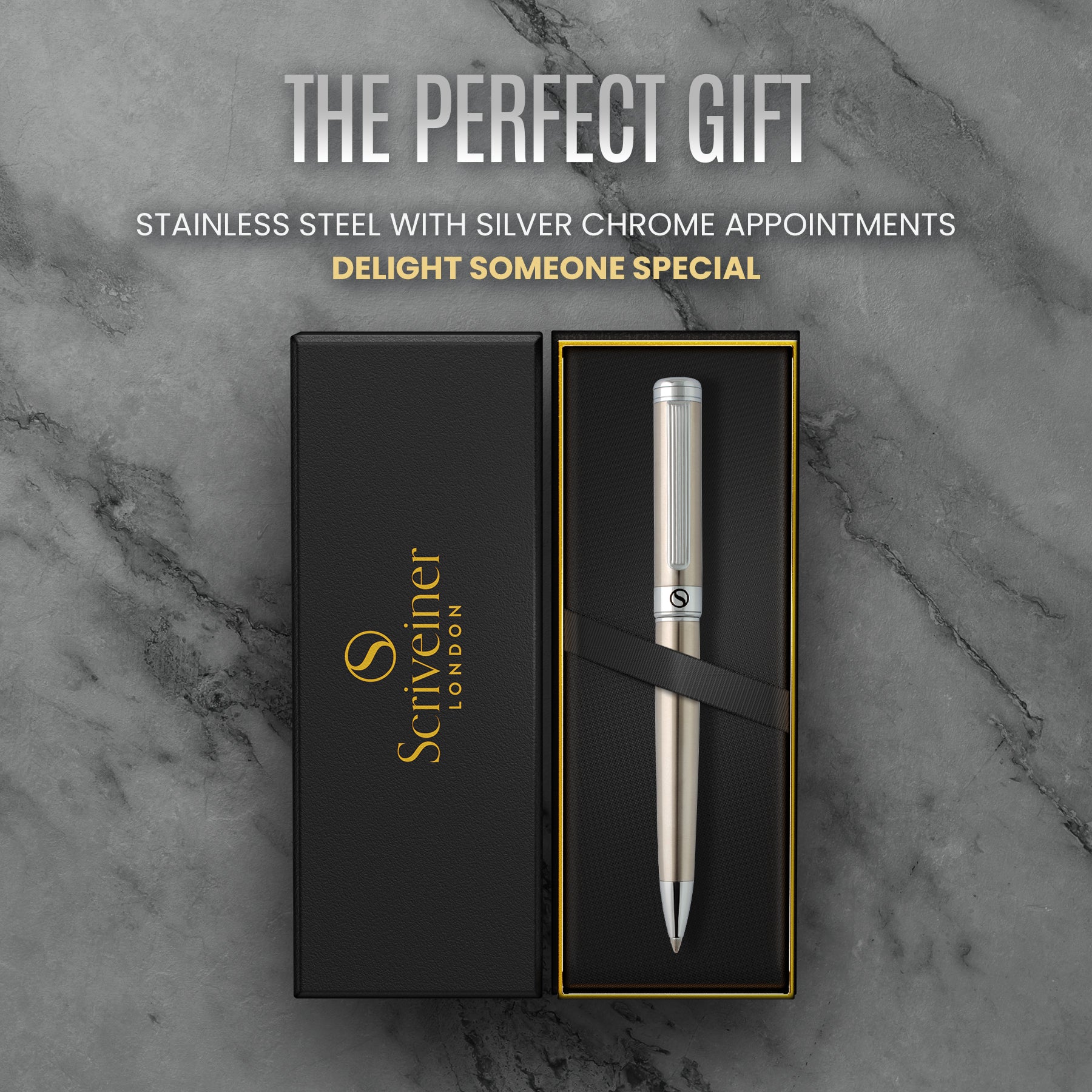Scriveiner Classic Stainless Steel ballpoint Pen
