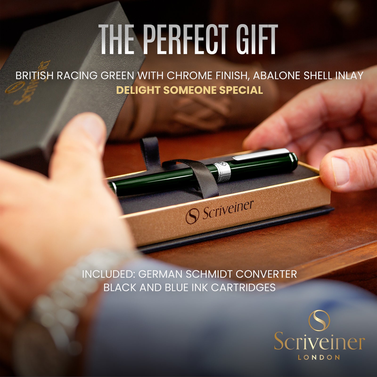 Scriveiner Classic British Racing Green fountain Pen Fine Nib