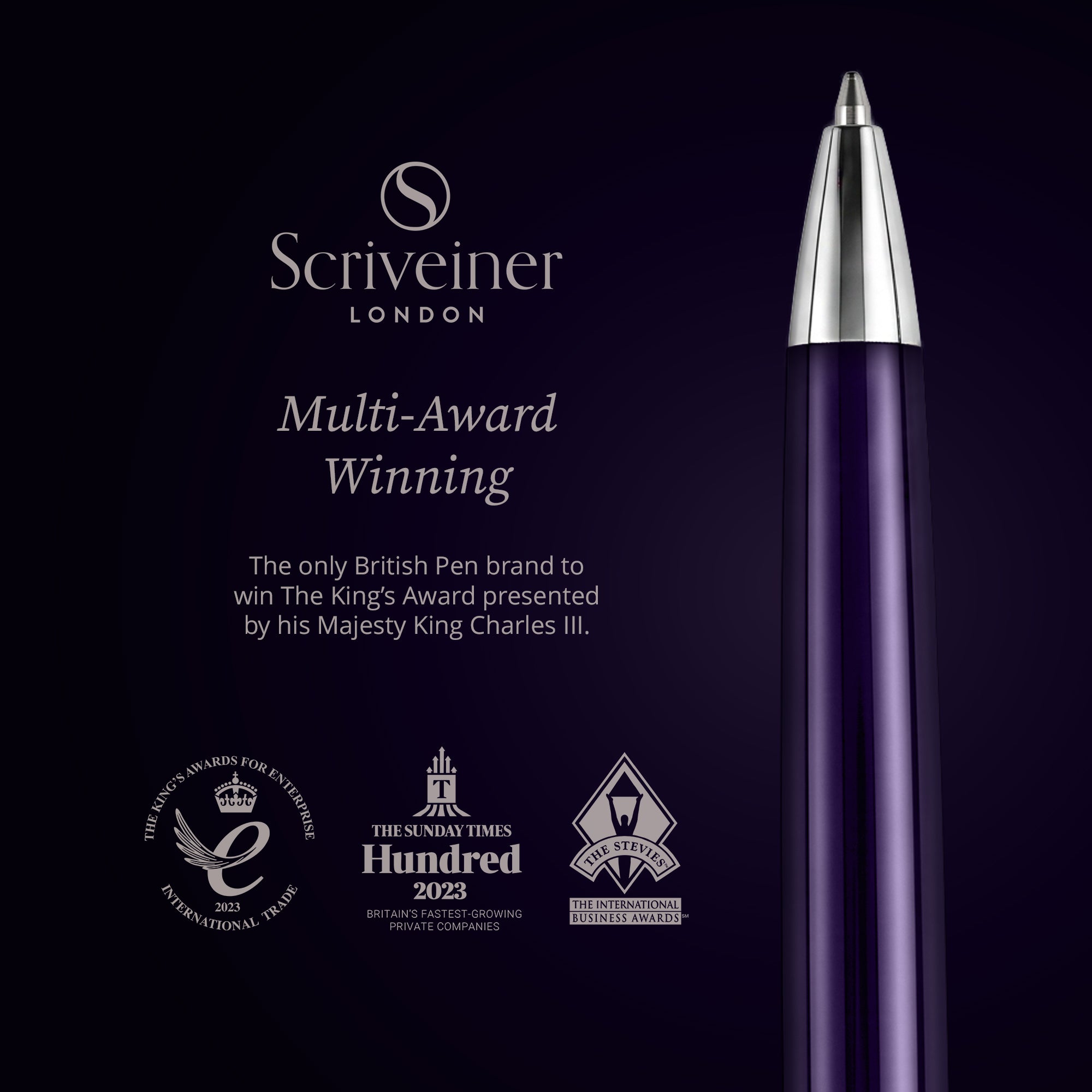 Scriveiner Classic Aubergine Ballpoint Pen