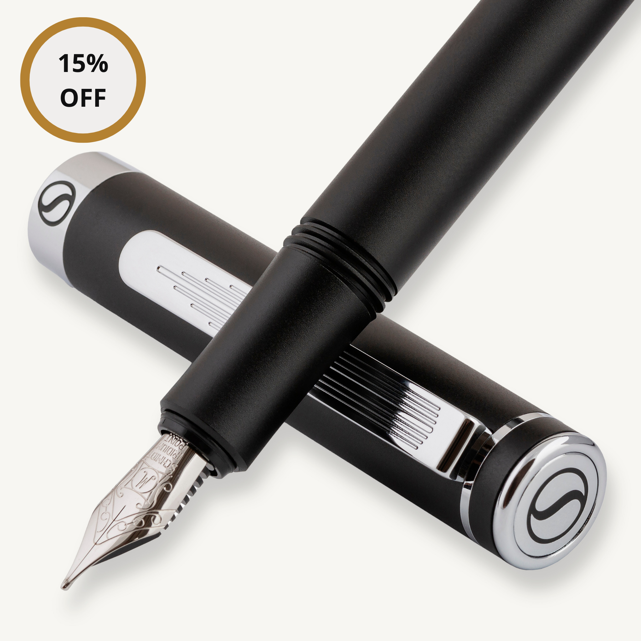 EDC Matt Black Fountain Pen - Fine Nib