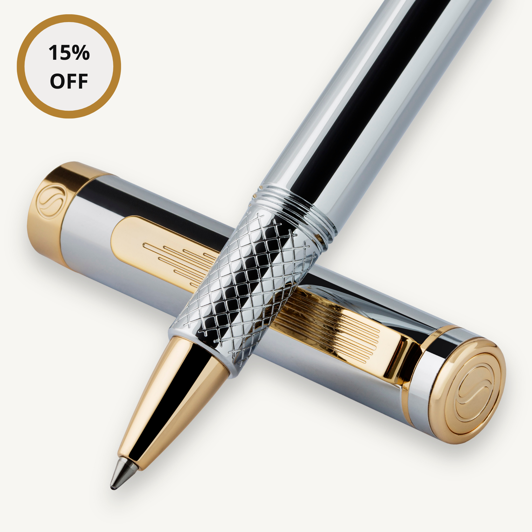 EDC Silver Gold Rollerball Pen