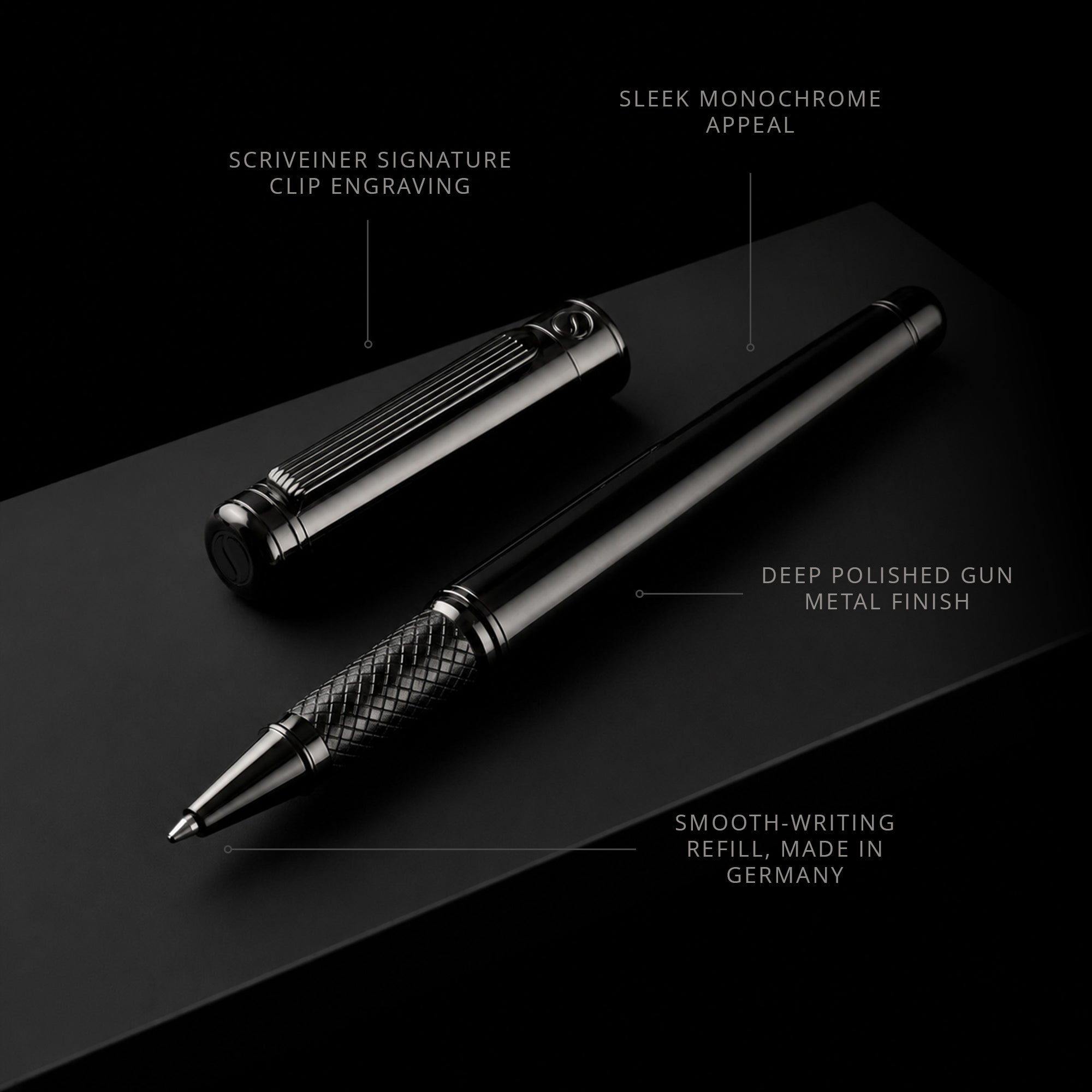 Scriveiner Classic Gun Metal Rollerball Pen