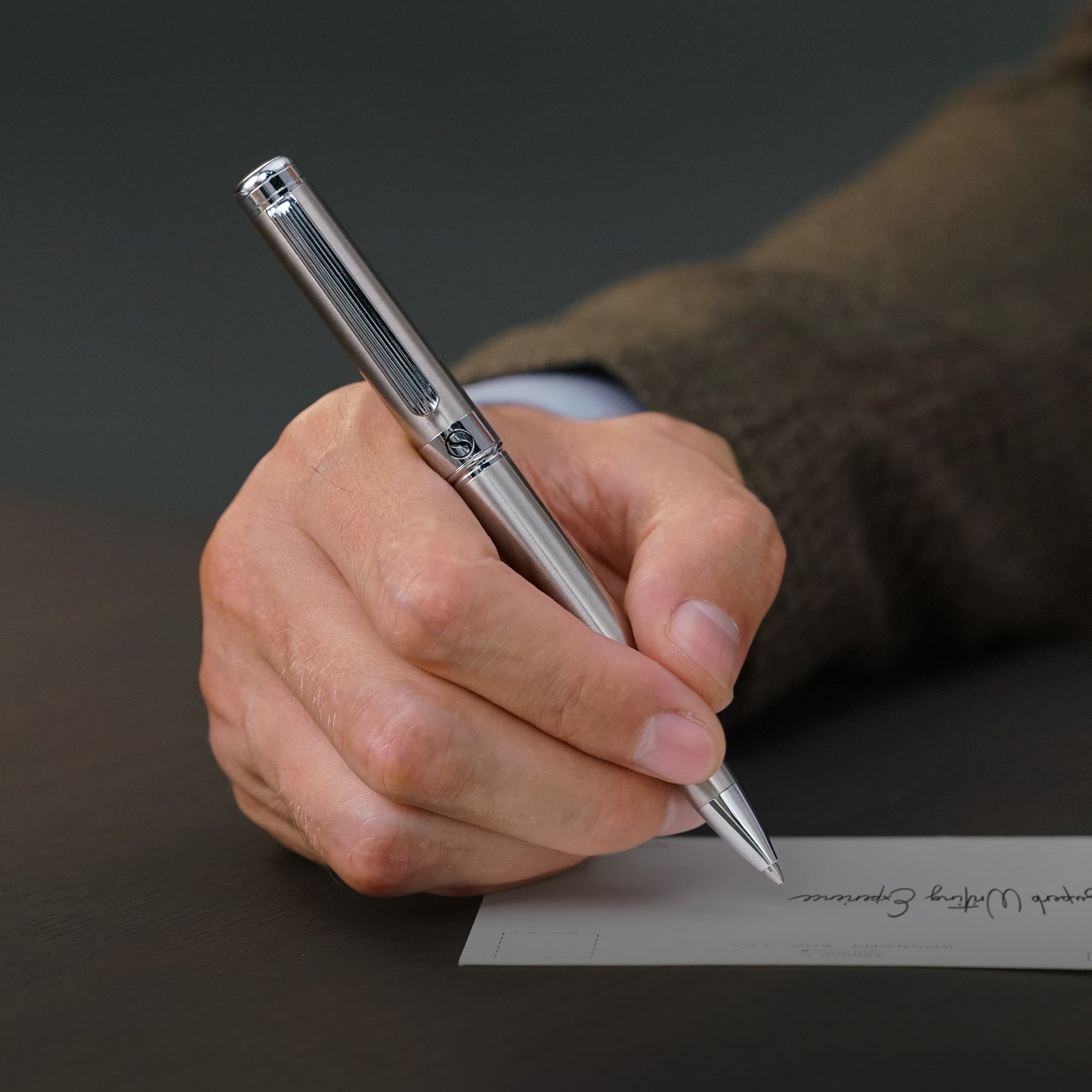 Stylo à bille Scriveiner Classic en acier inoxydable