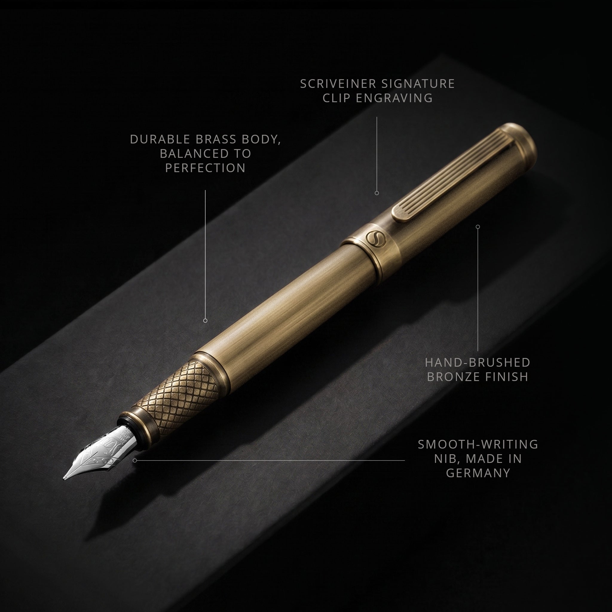 Scriveiner Classic Bronze Fountain Pen – Medium