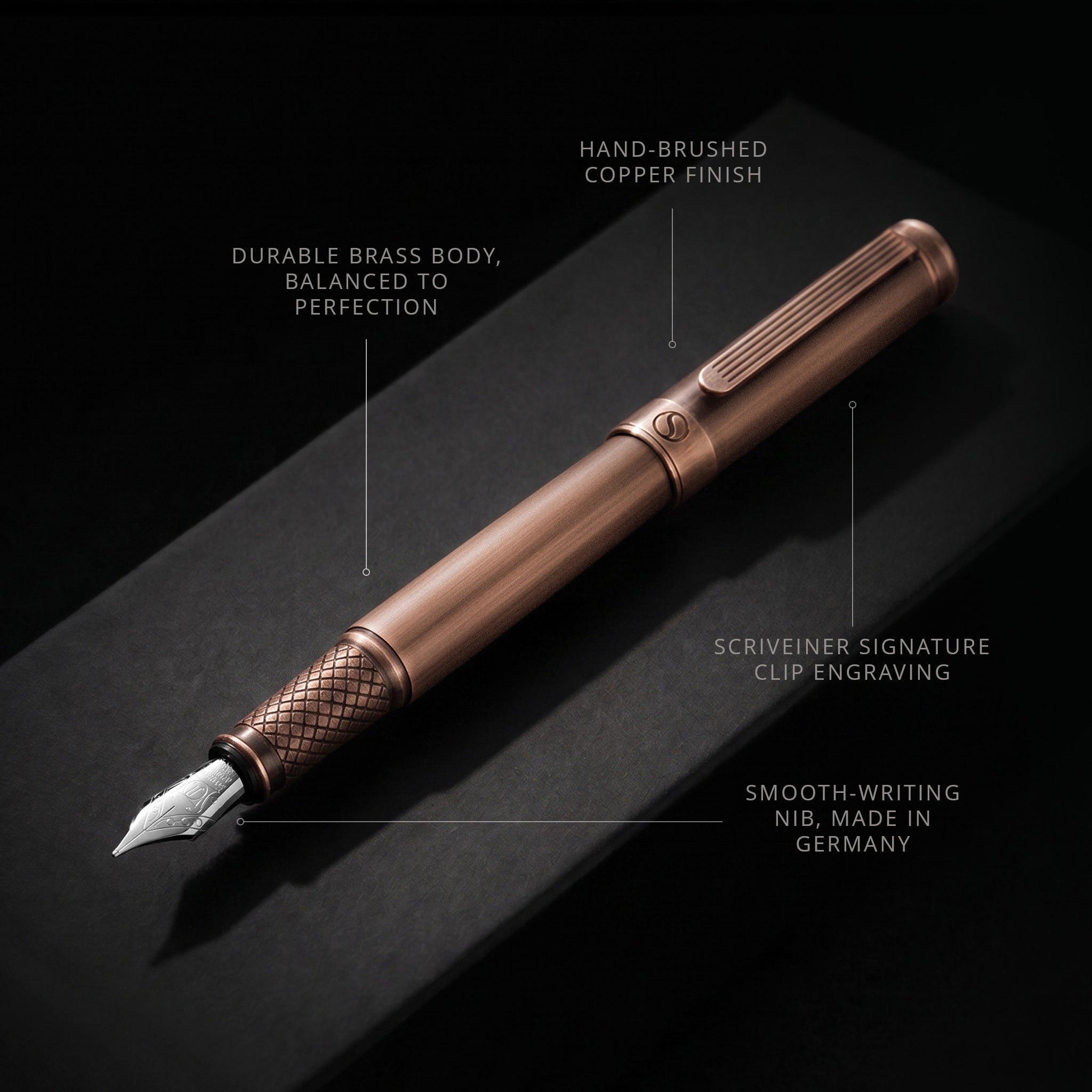 Scriveiner Classic Copper Fountain Pen – Medium