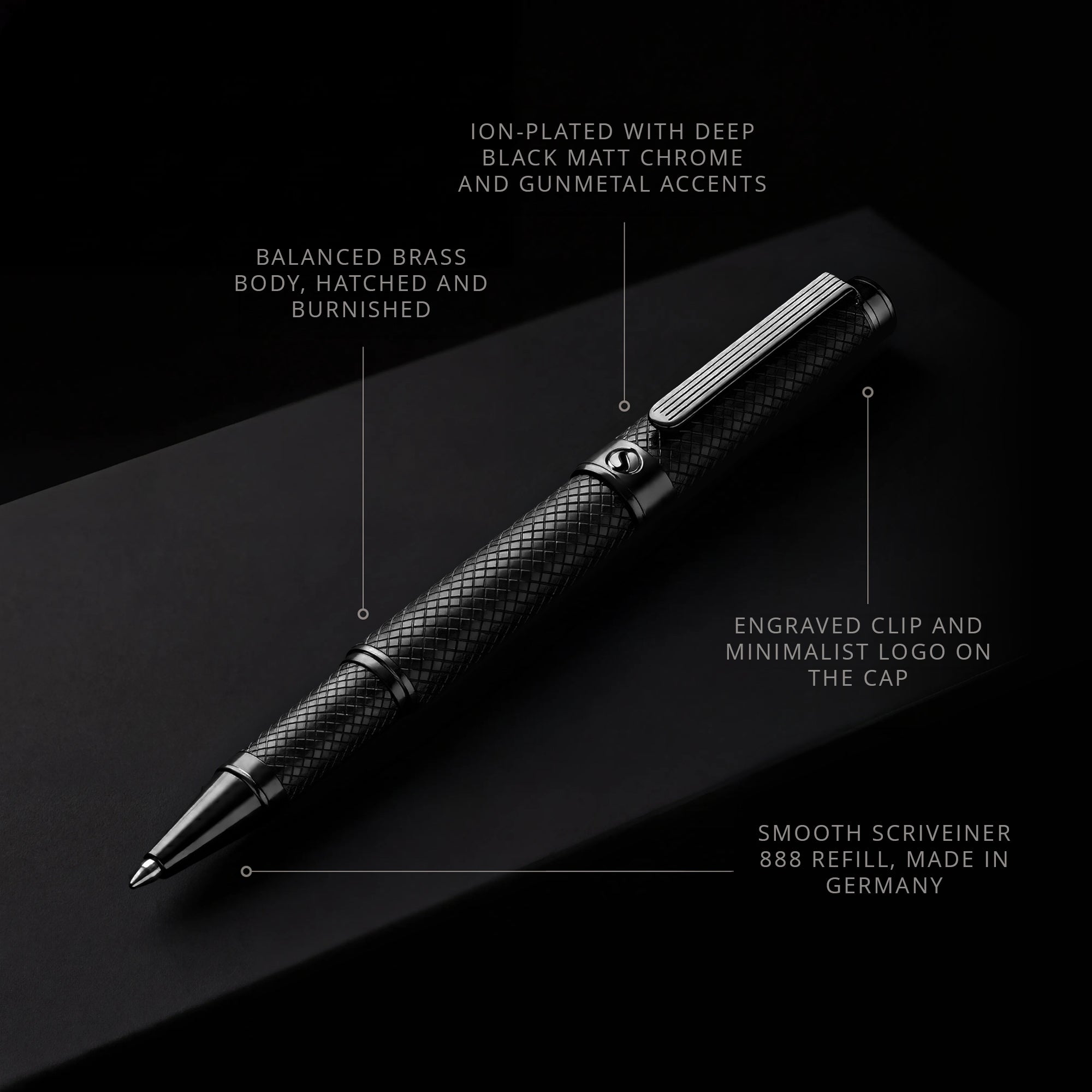 Scriveiner Classic All Black Rollerball Pen