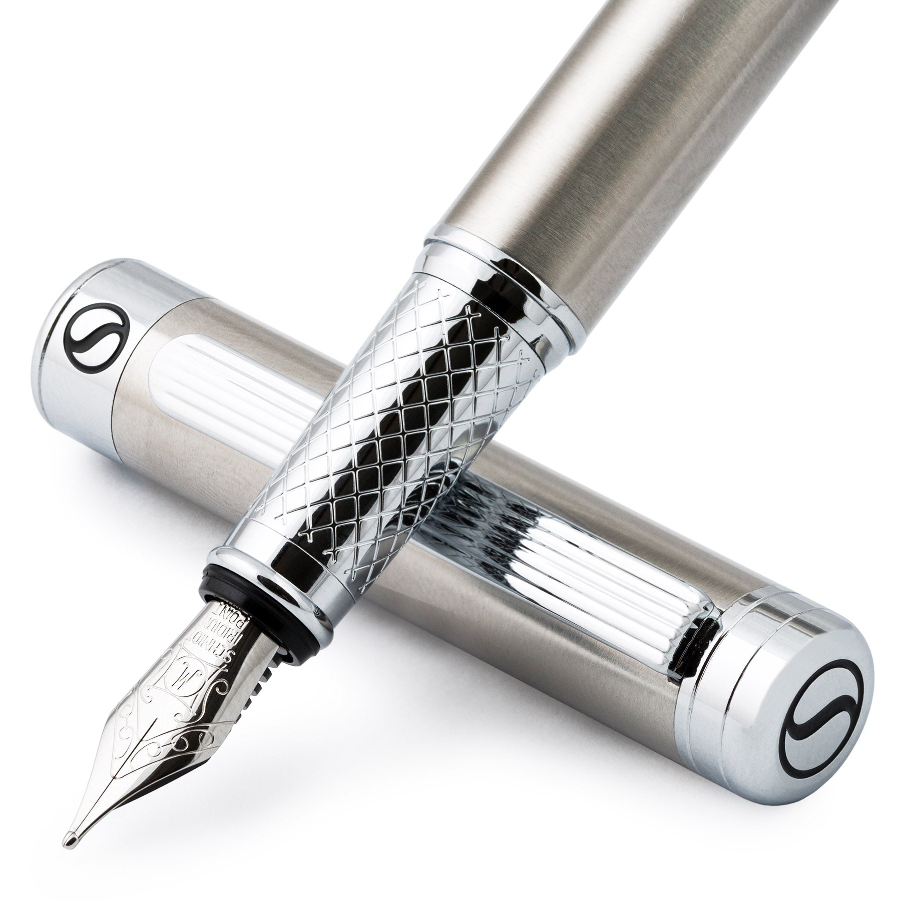 Stylo plume Scriveiner Classic en acier inoxydable - Plume moyenne