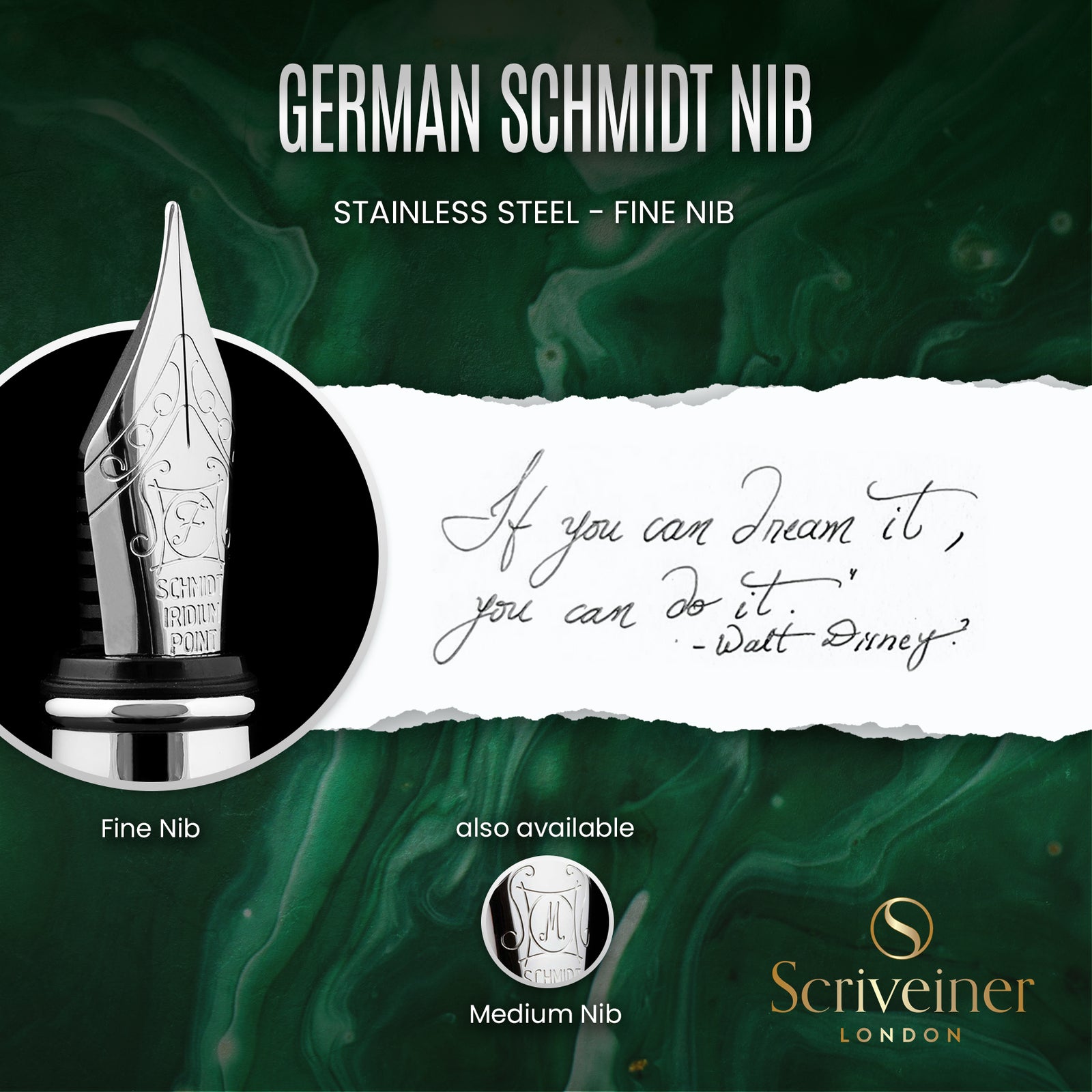 Scriveiner Classic British Racing Green fountain Pen Fine Nib