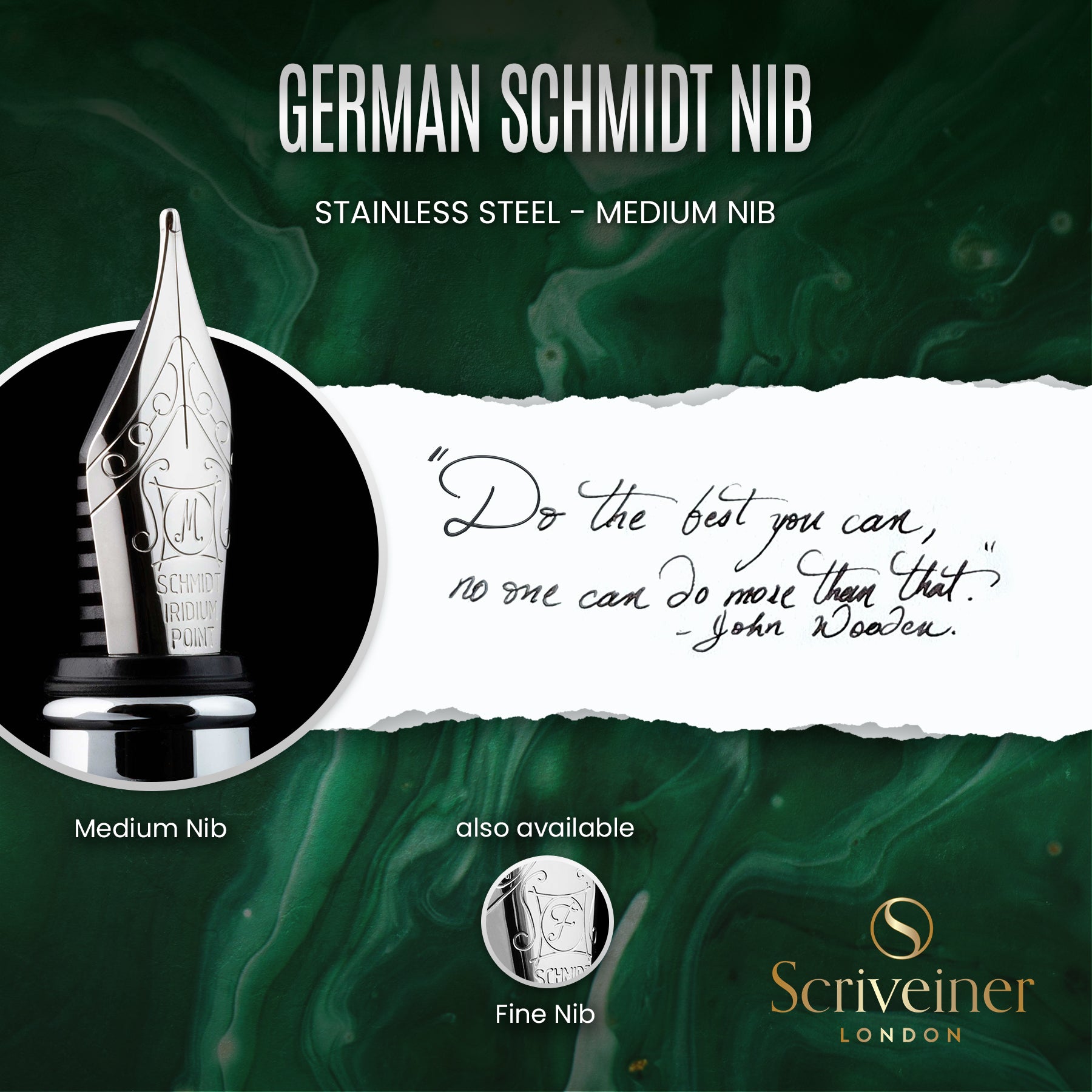 Scriveiner Classic British Racing Green fountain Pen - Medium Nib