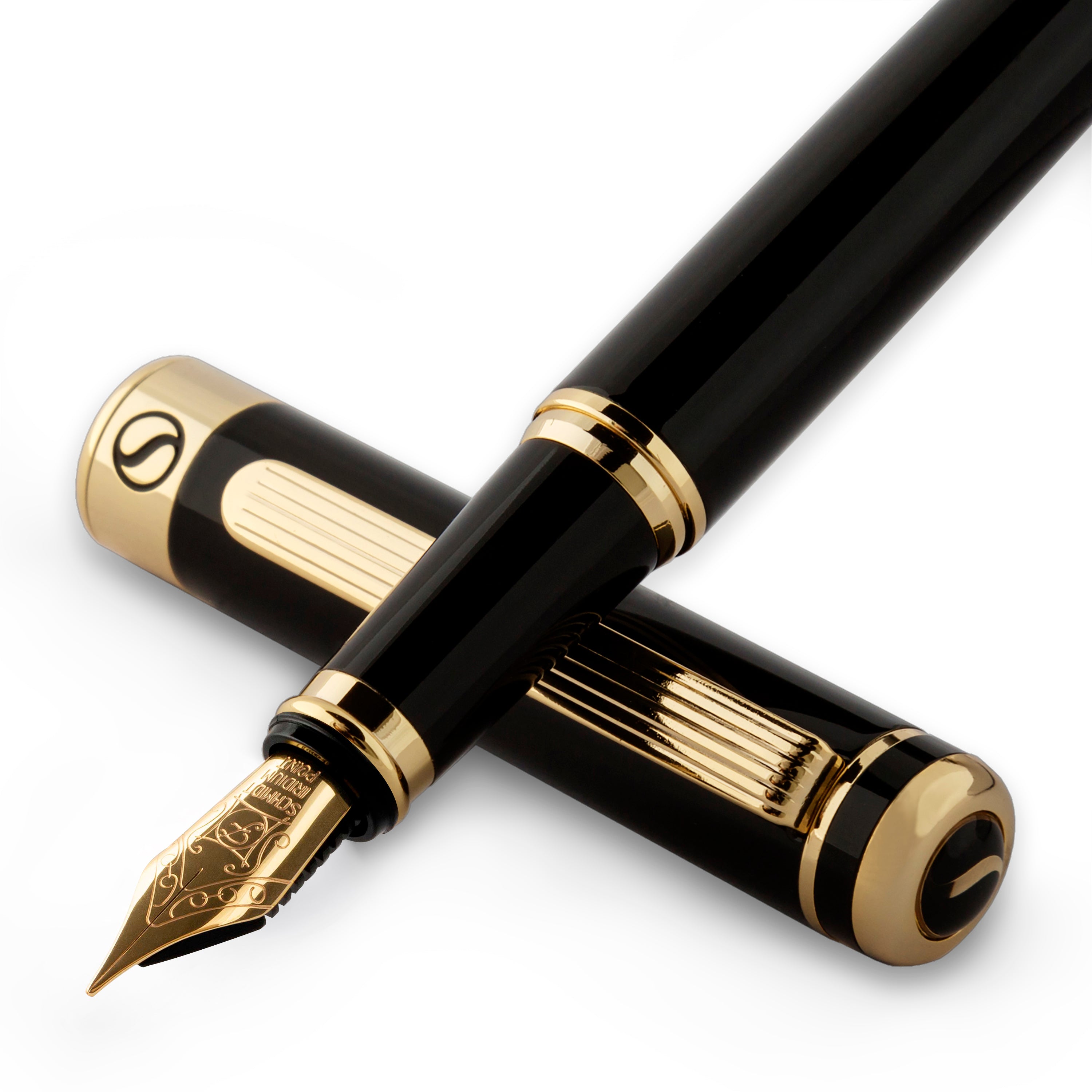 Classic Black Lacquer Fountain Pen - Fine Nib