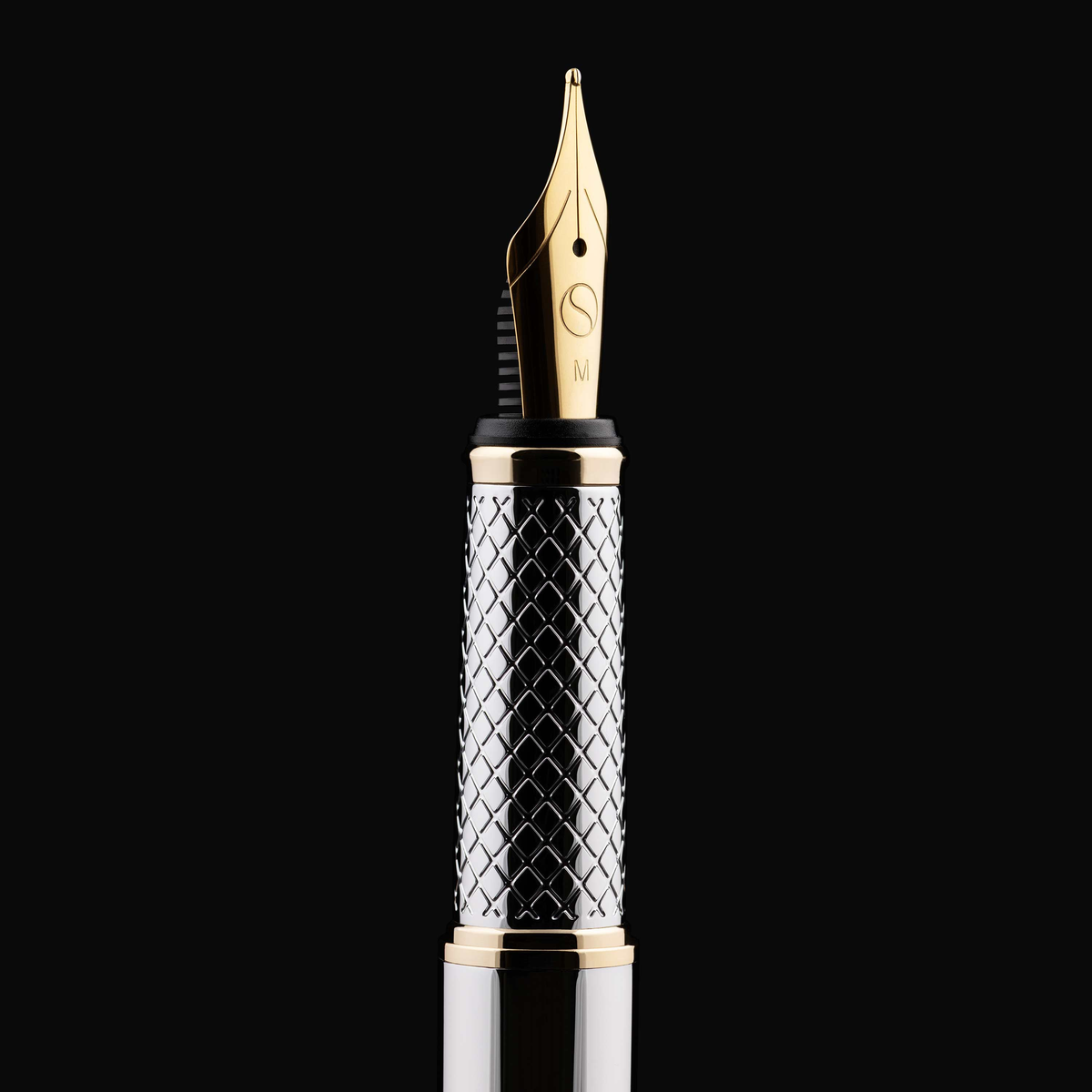 Scriveiner Premium Daily Silver Gold Fountain Pen (Fine Nib)