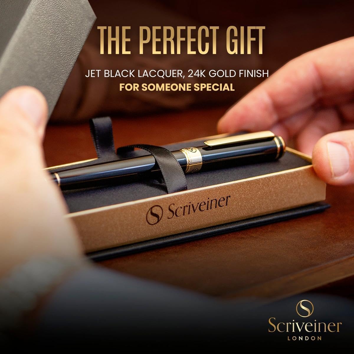 Scriveiner Classic Black Lacquer Rollerball Pen