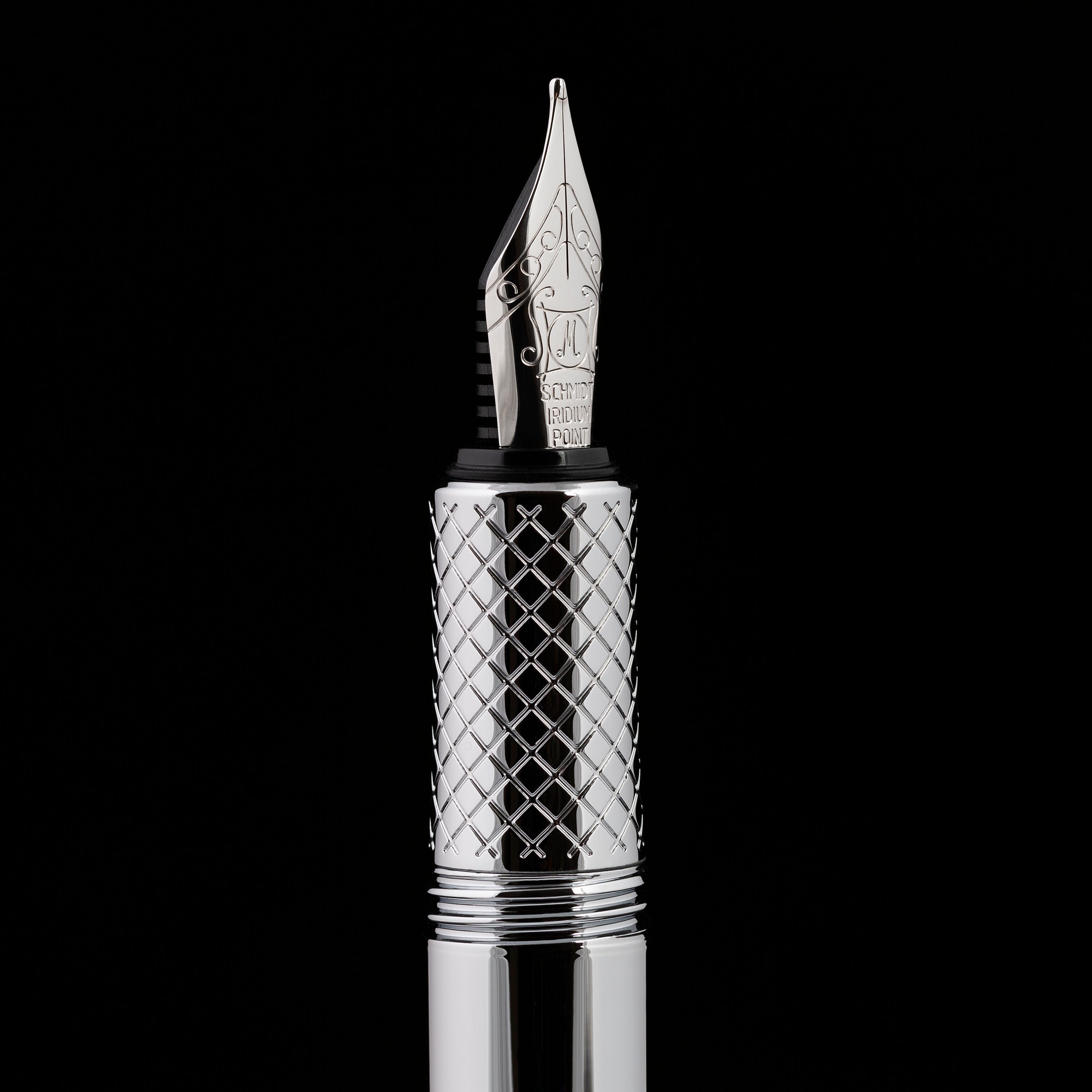 Stylo plume Scriveiner Silver Chrome (moyen), stylo de luxe primé, stylo de poche lourd, finition chromée