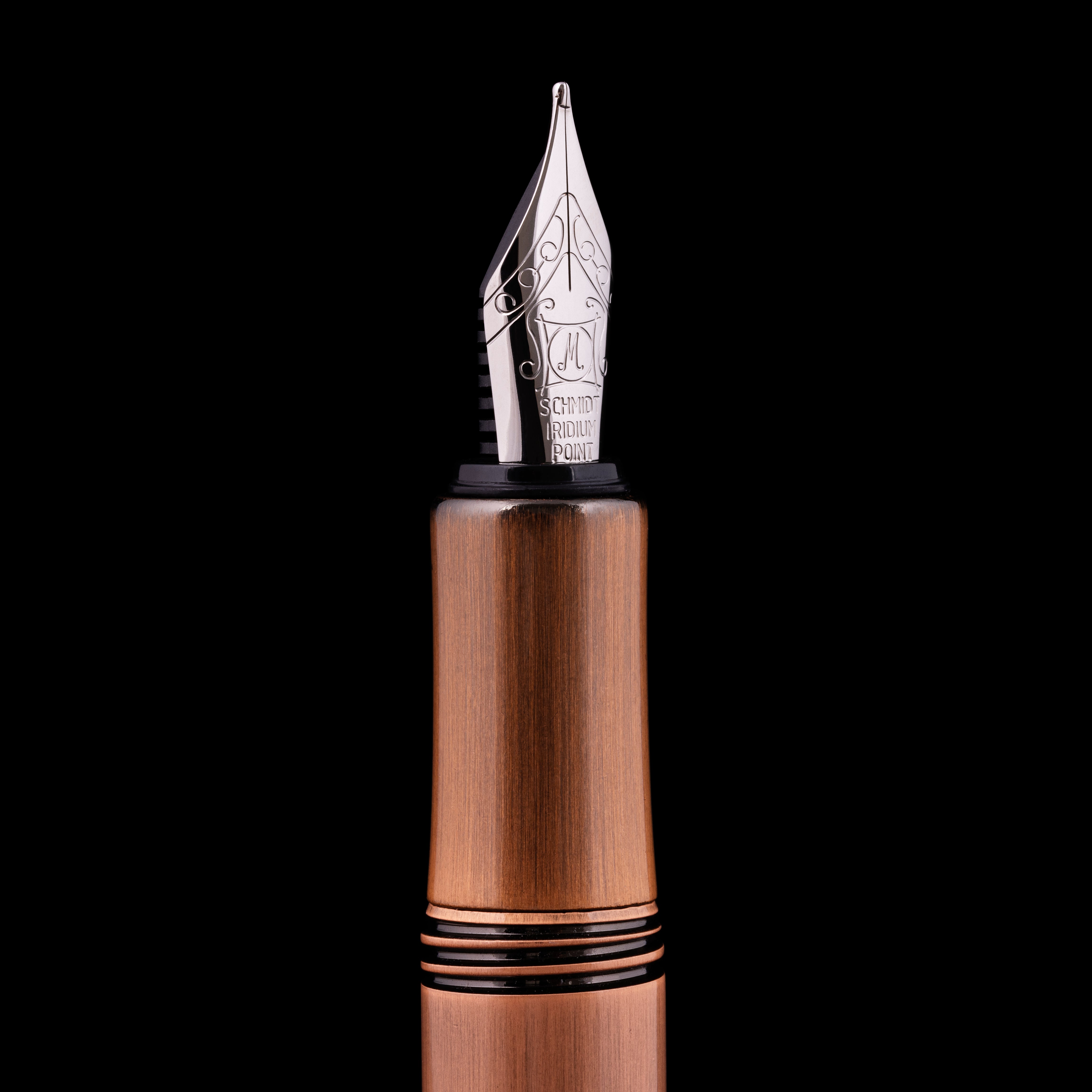 Scriveiner Luxury EDC Fountain Pen (Medium), Stunning Heavy Brass Pocket Pen, Hand Brushed Copper Finish