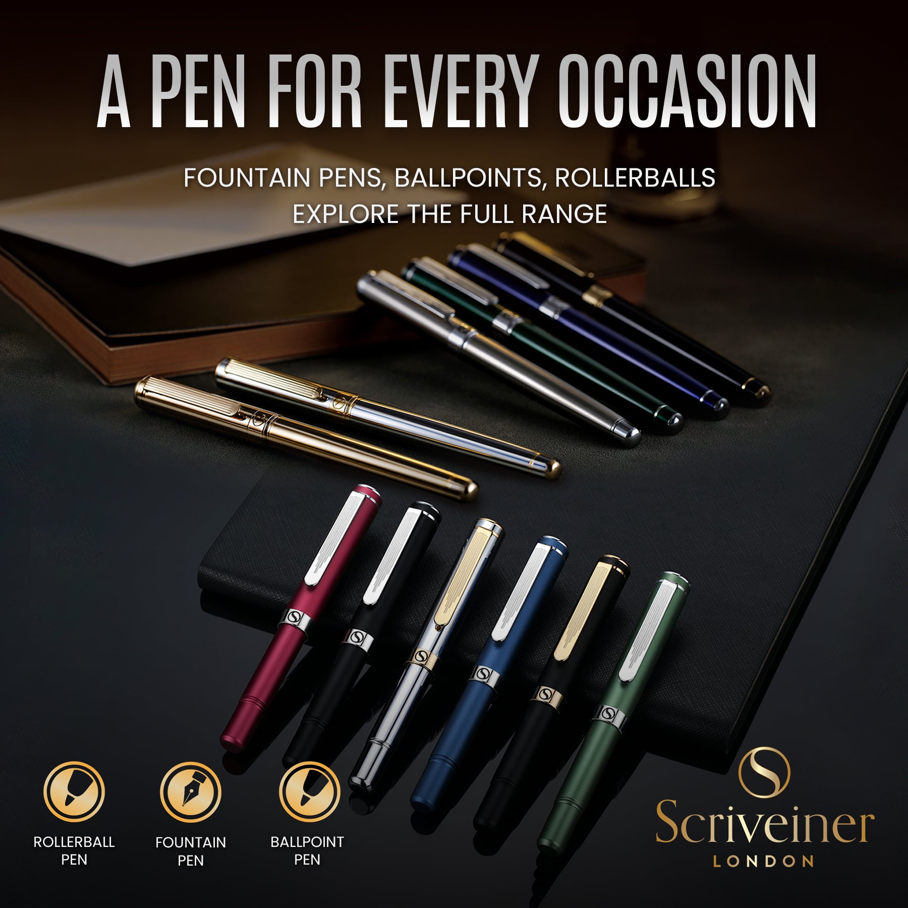 Scriveiner Classic Stainless Steel Rollerball Pen